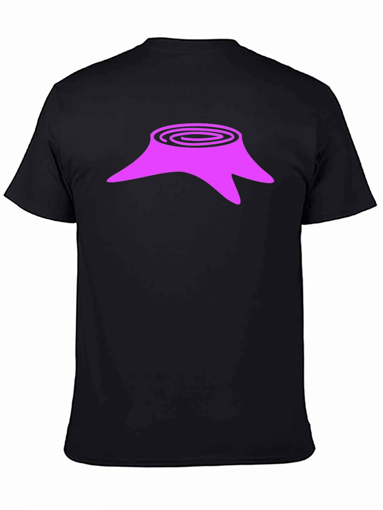 Tree Stump Graphic Tee - Casual Black T-Shirt