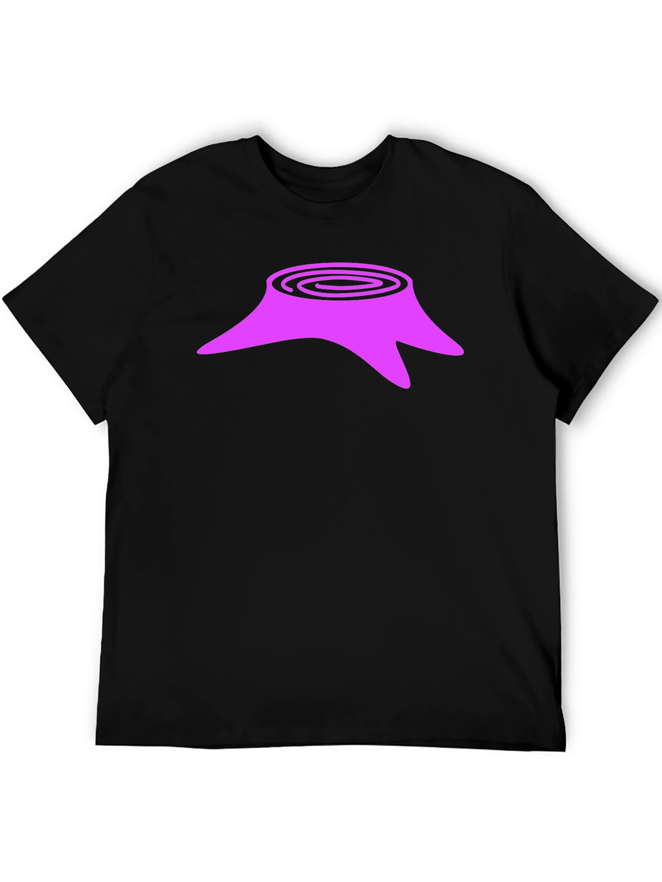 Tree Stump Graphic Tee - Casual Black T-Shirt