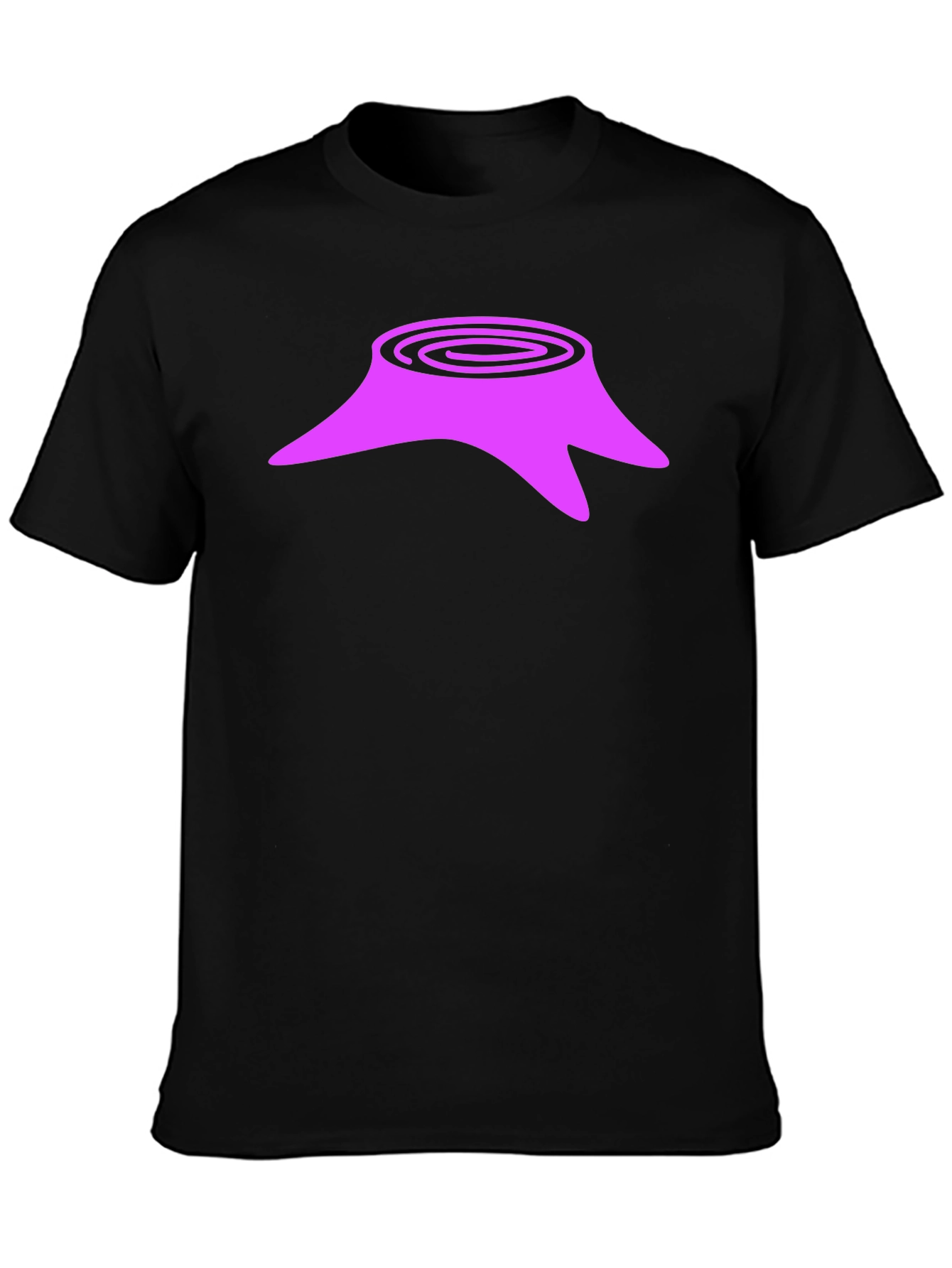 Tree Stump Graphic Tee - Casual Black T-Shirt