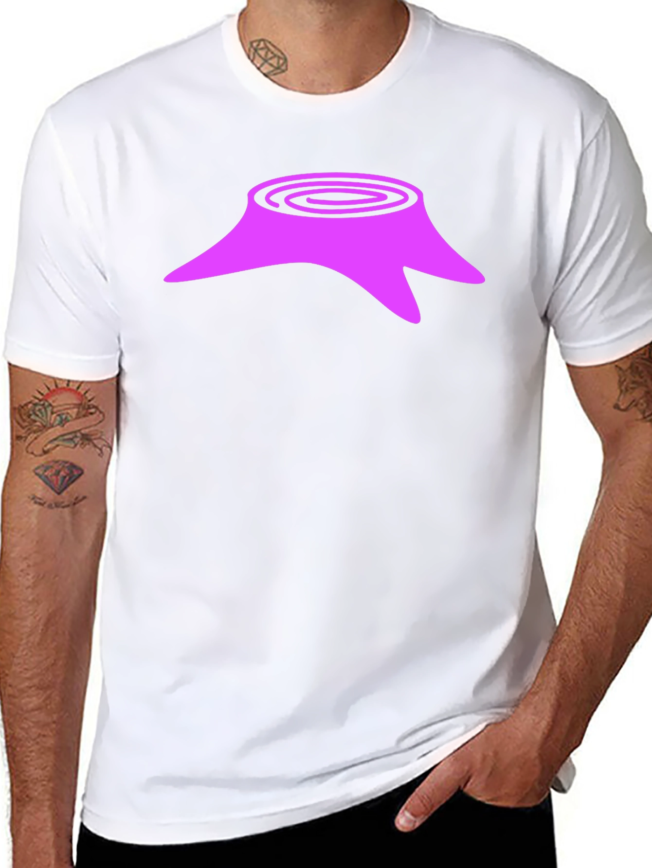 Tree Stump Graphic Tee - Casual Black T-Shirt