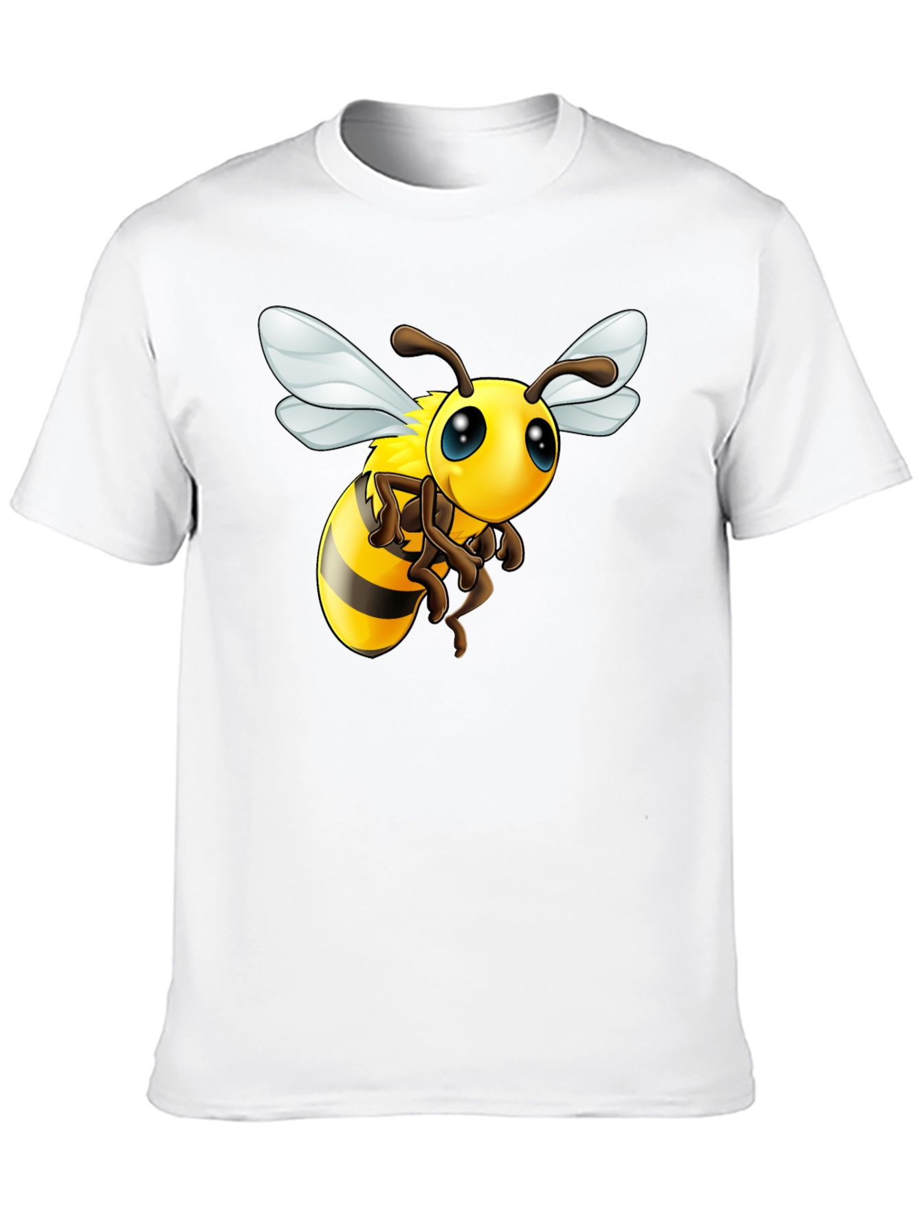 Cartoon Bee Graphic T-Shirt - Black