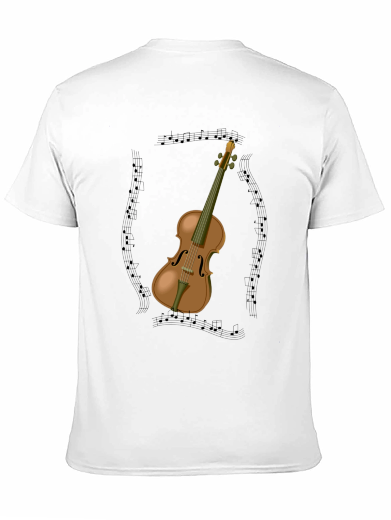 Musical Violin Graphic Tee - Black Cotton T-Shirt