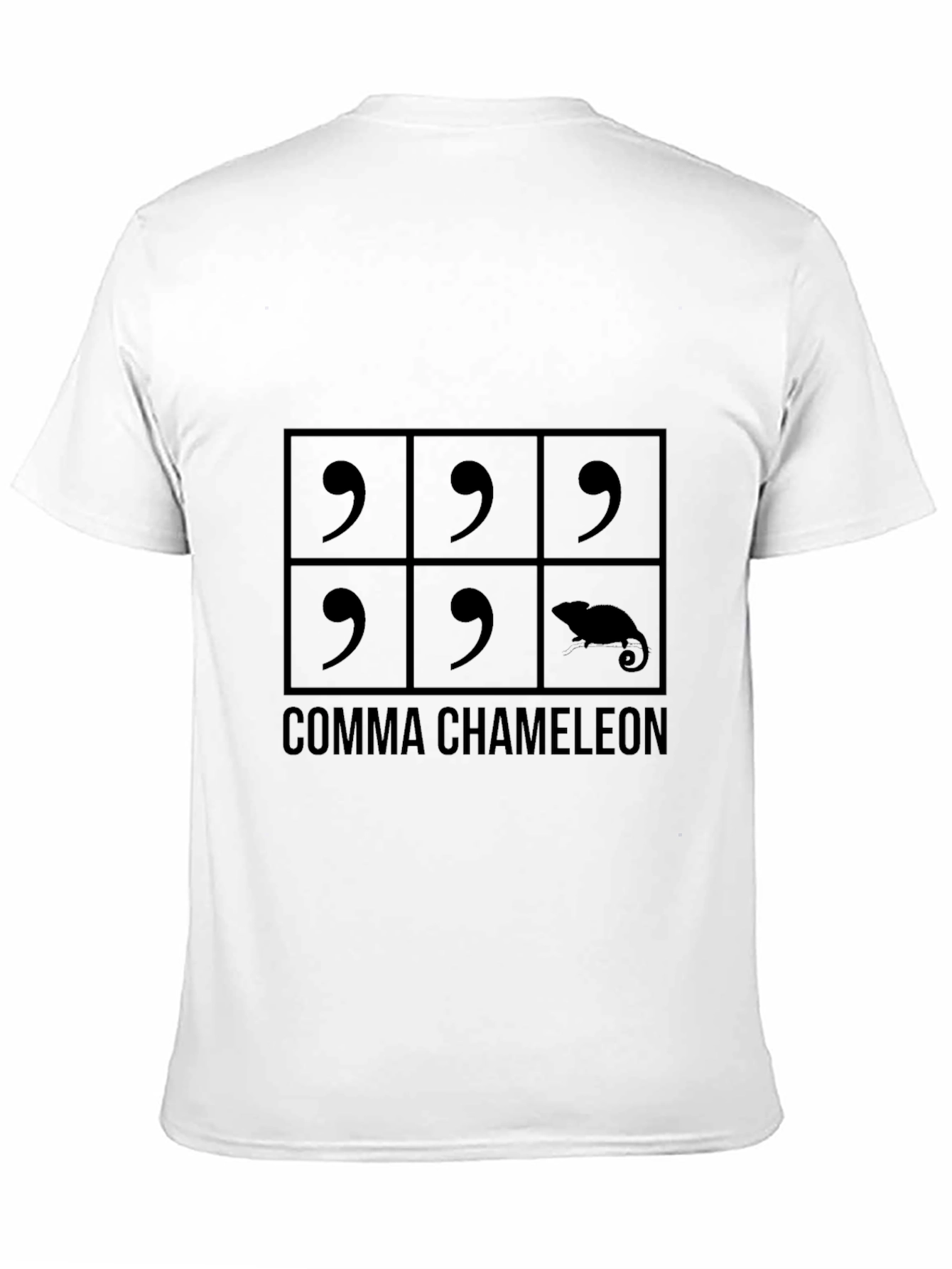 Comma Chameleon T-Shirt - Clever Pun Design