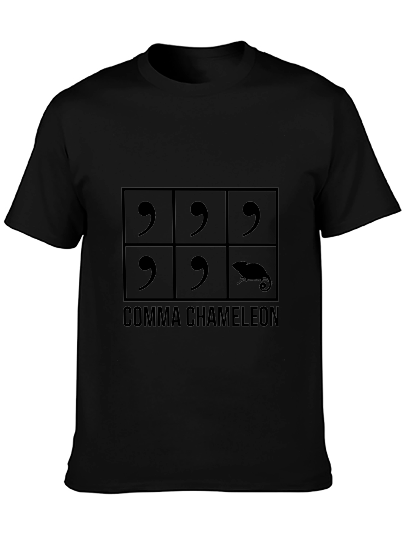 Comma Chameleon T-Shirt - Clever Pun Design
