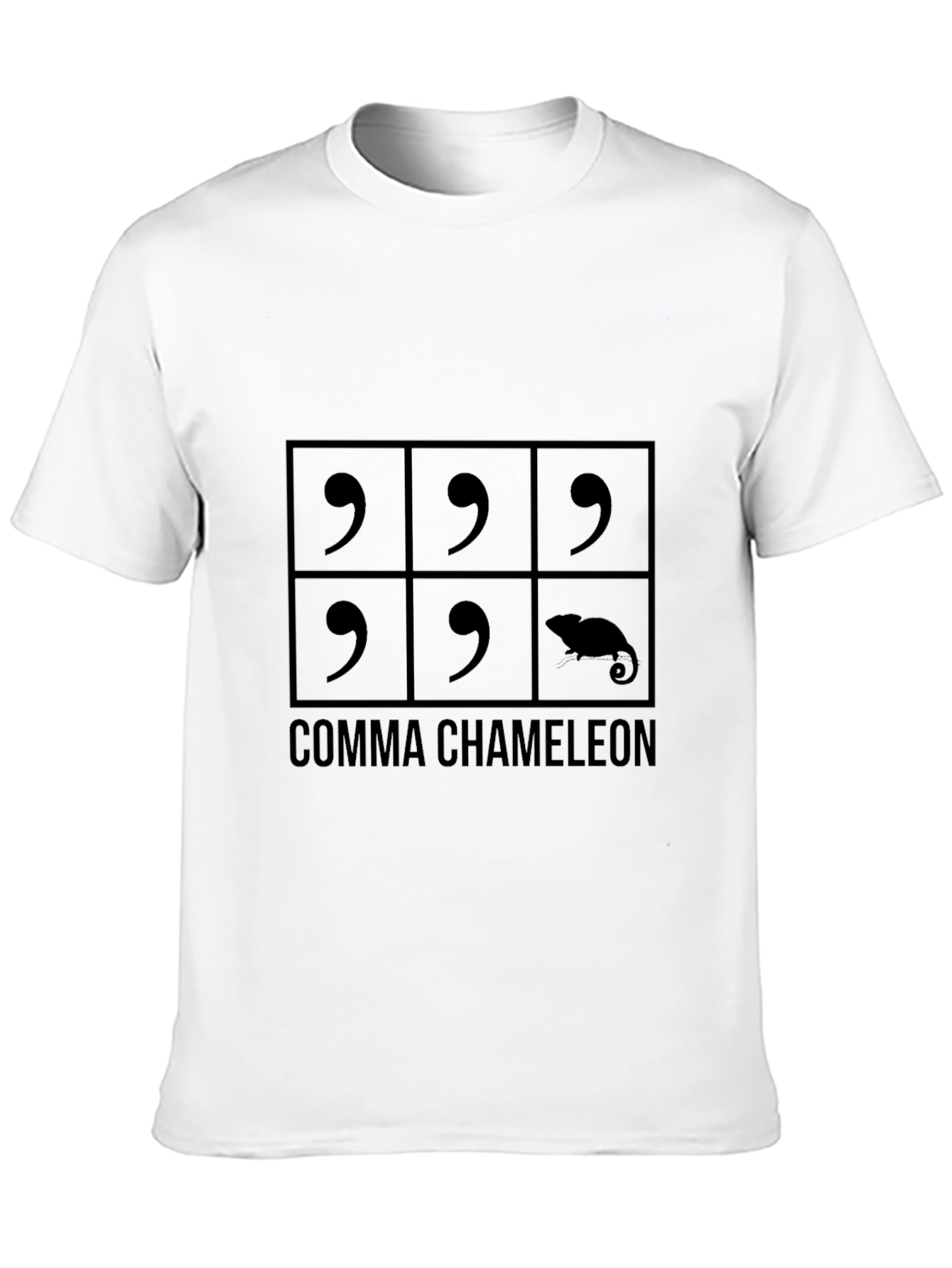 Comma Chameleon T-Shirt - Clever Pun Design