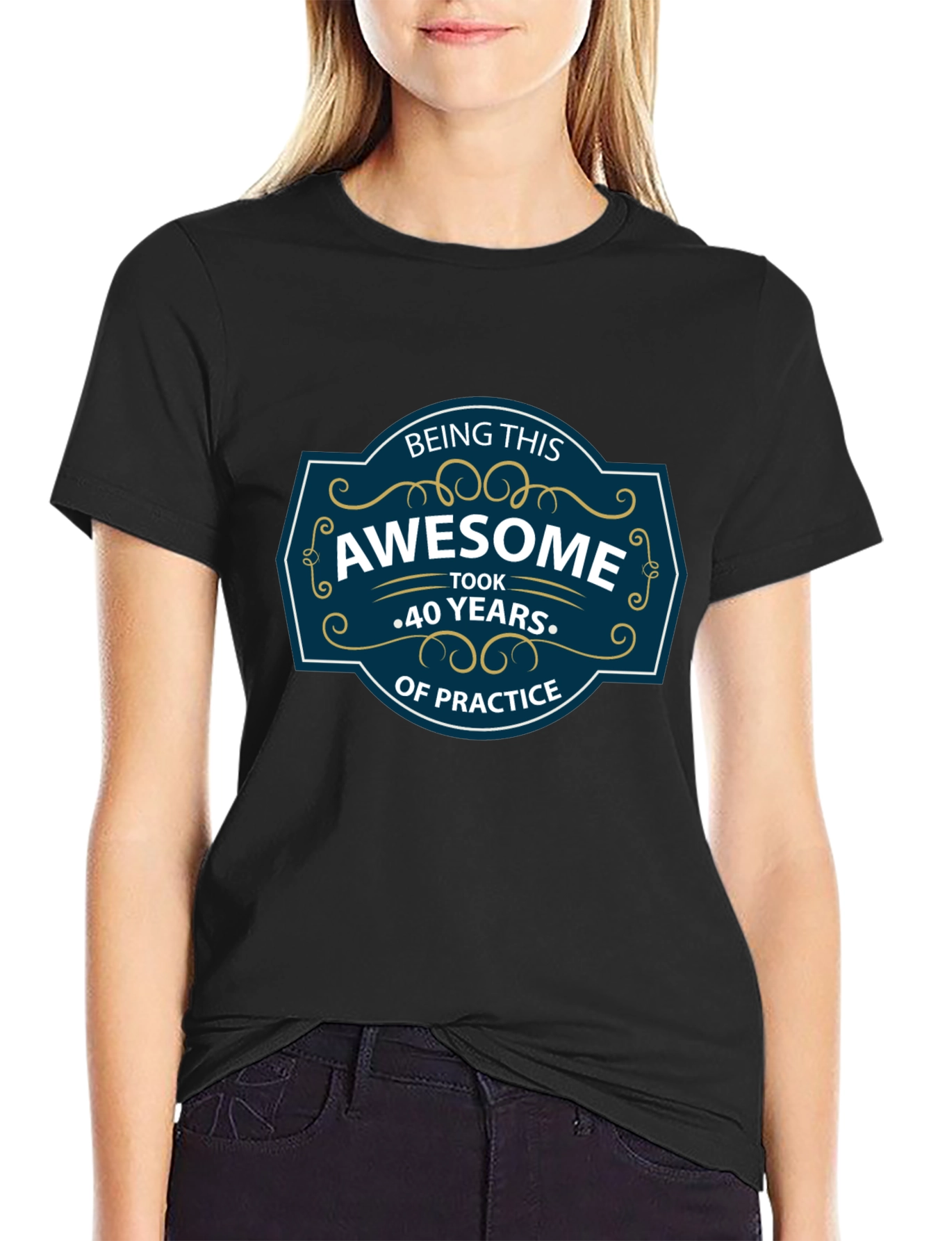 Awesome 40th Birthday Black Graphic Tee