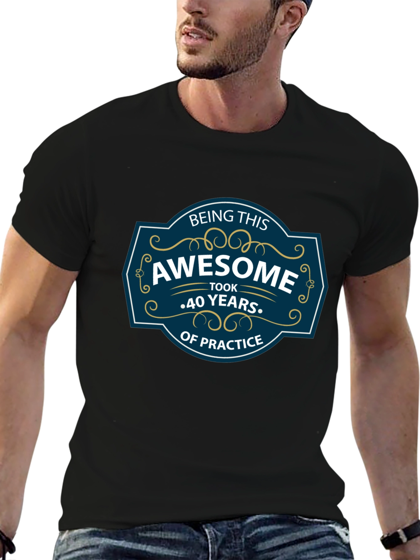Awesome 40th Birthday Black Graphic Tee
