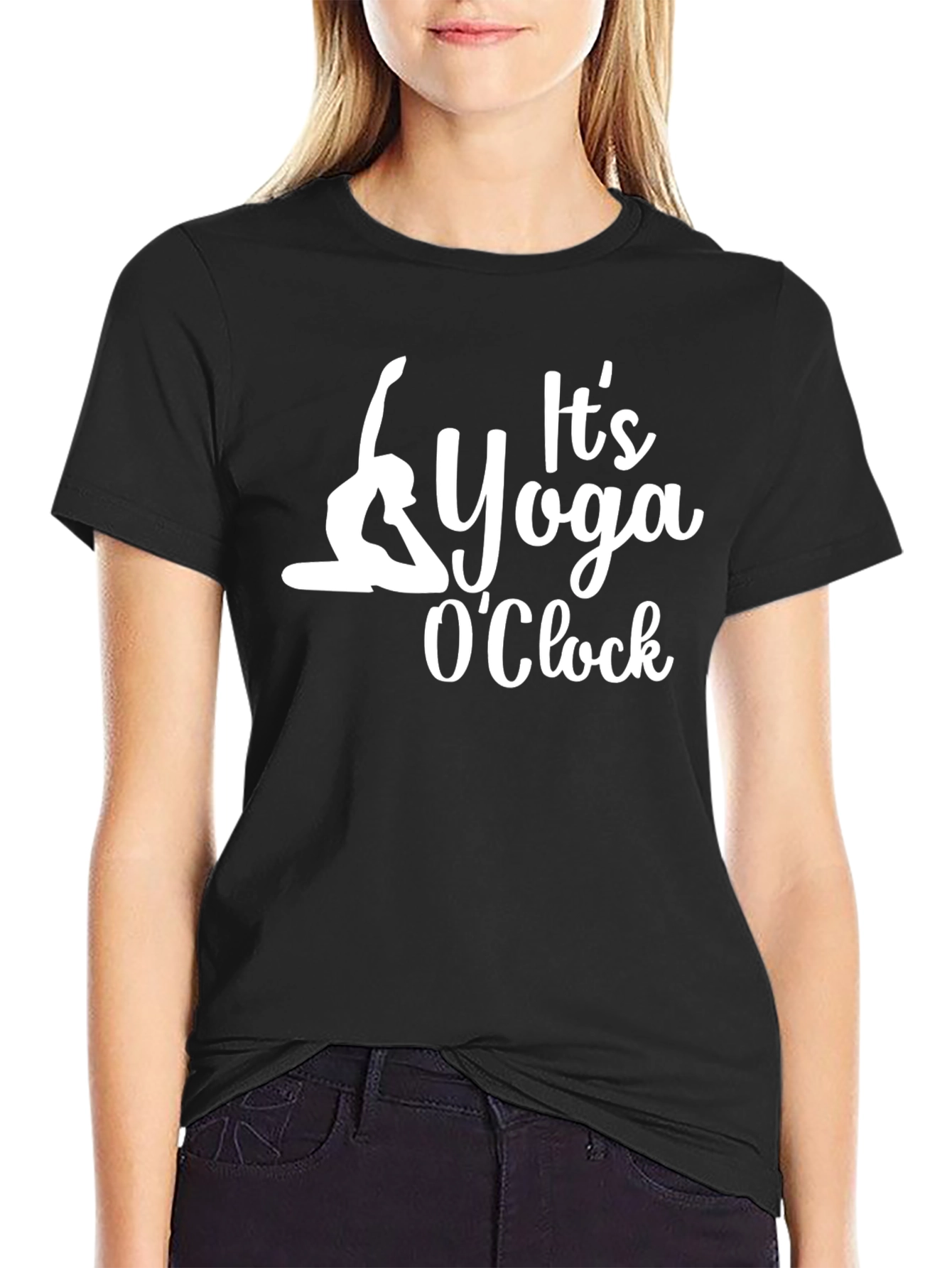 Its Yoga OClock Black T-Shirt