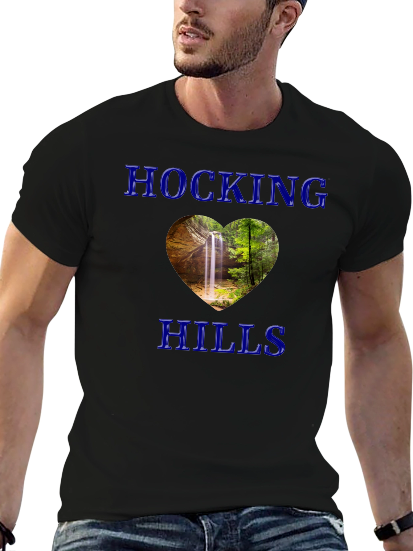 Hocking Hills Waterfall Heart Graphic Tee