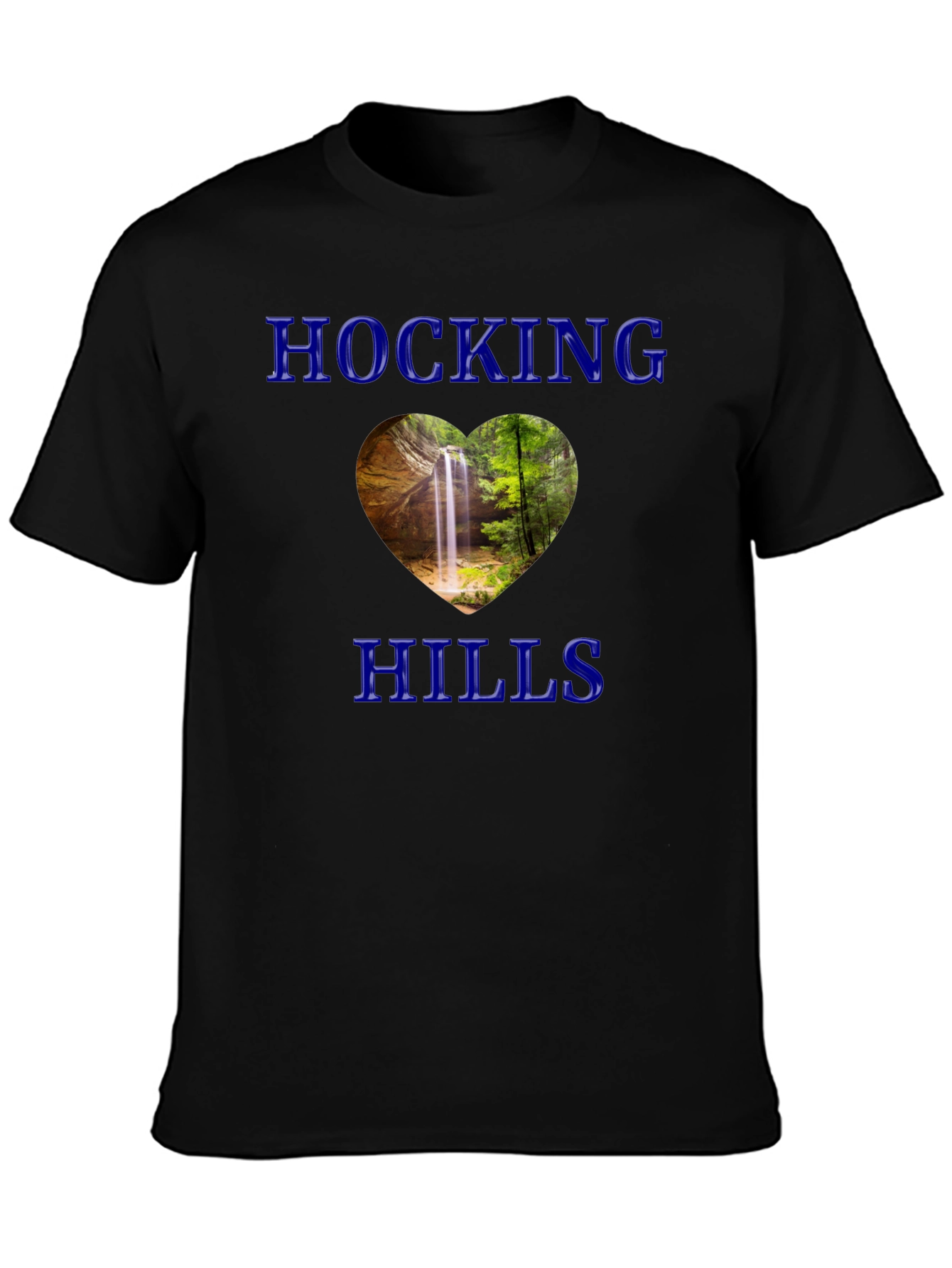 Hocking Hills Waterfall Heart Graphic Tee