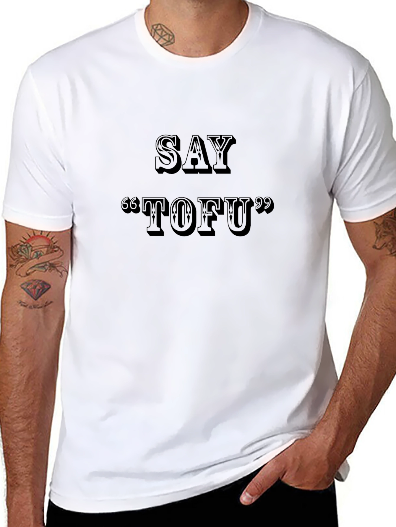 Say TOFU Black T-Shirt