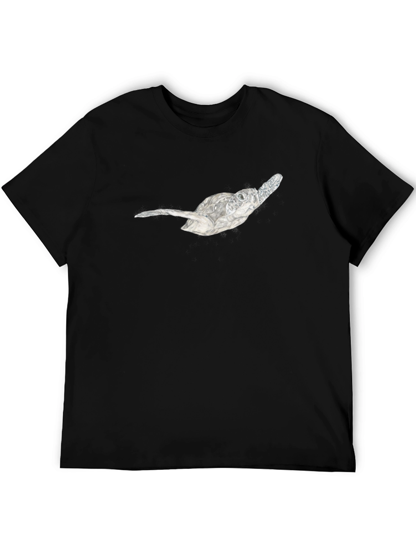 Sea Turtle Graphic Tee - Black Cotton Casual T-Shirt