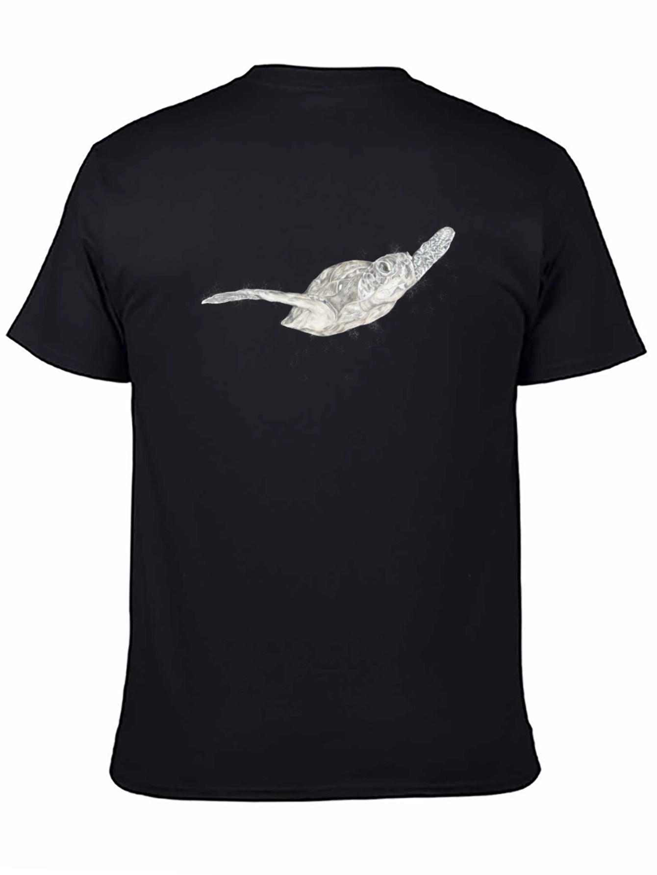 Sea Turtle Graphic Tee - Black Cotton Casual T-Shirt