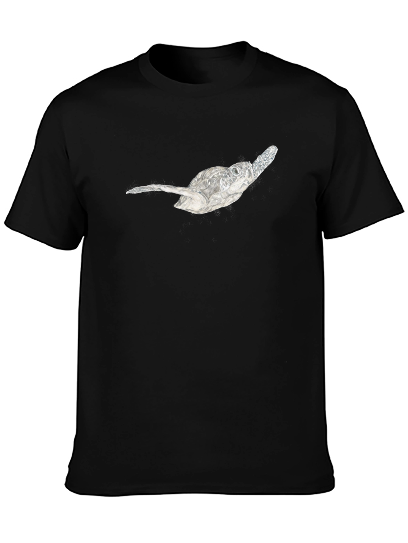 Sea Turtle Graphic Tee - Black Cotton Casual T-Shirt