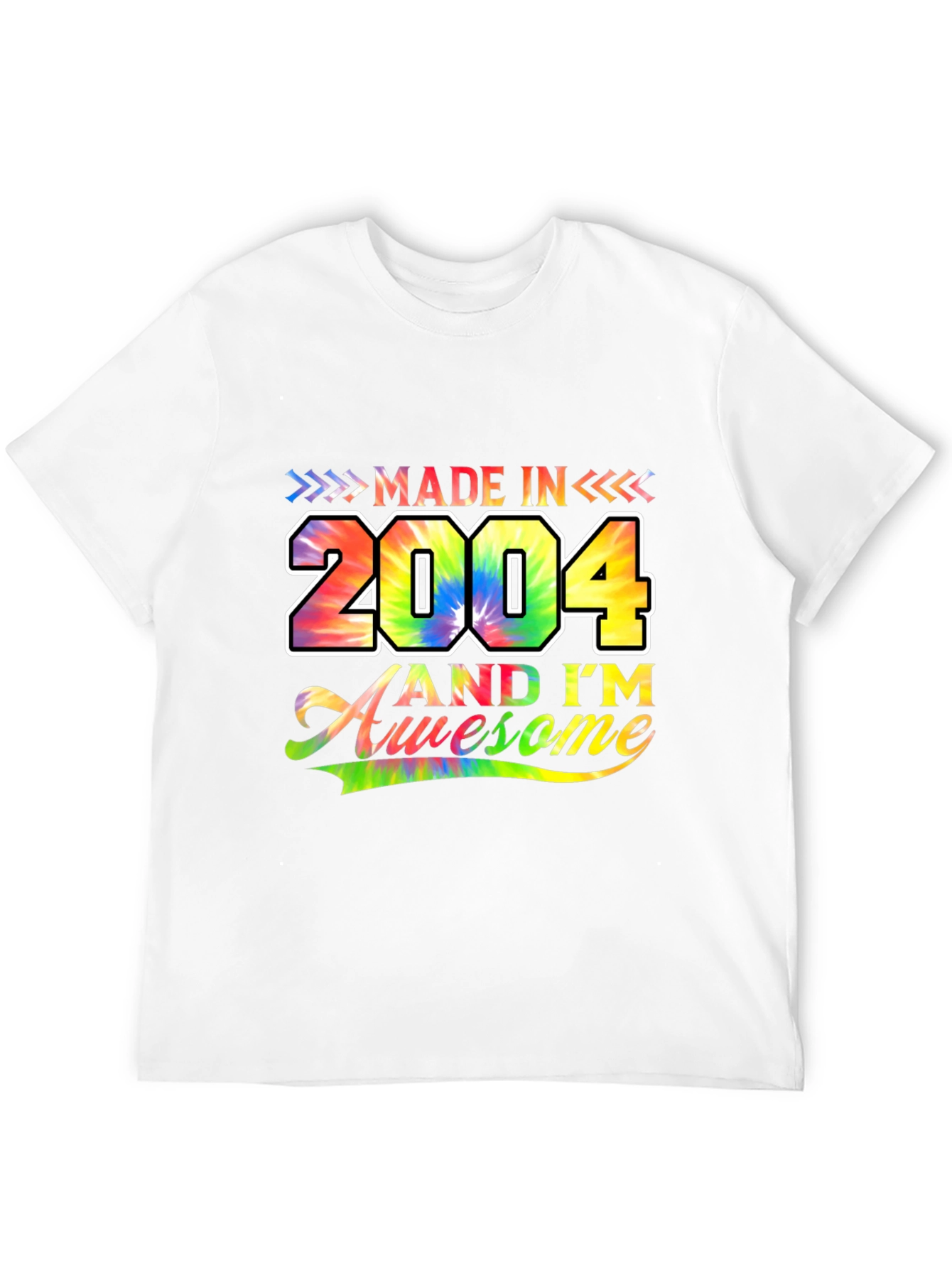 Made in 2004 Awesome Tie-Dye Graphic T-Shirt