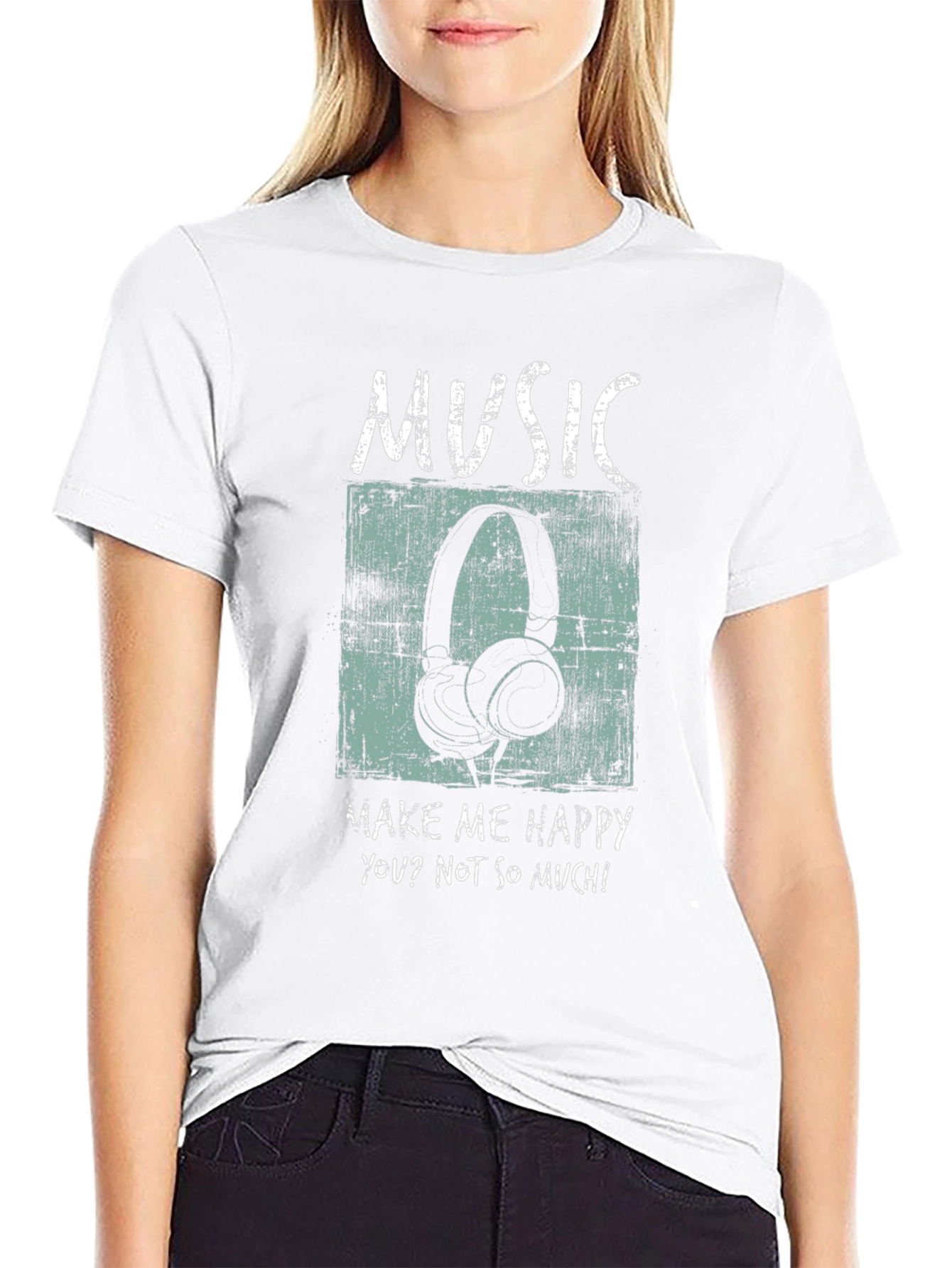 Music Headphones Graphic Print T-Shirt