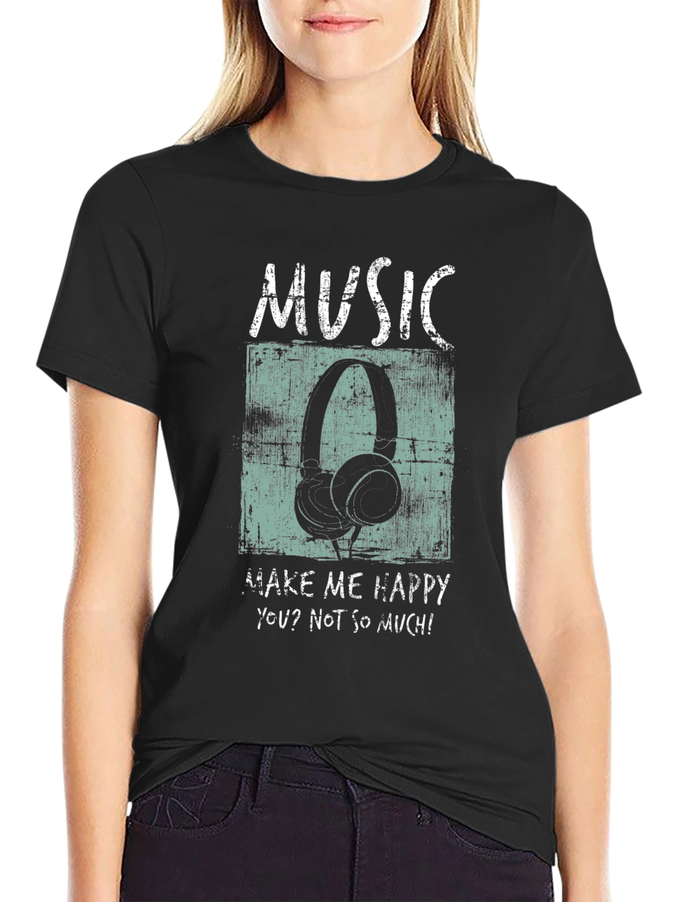 Music Headphones Graphic Print T-Shirt