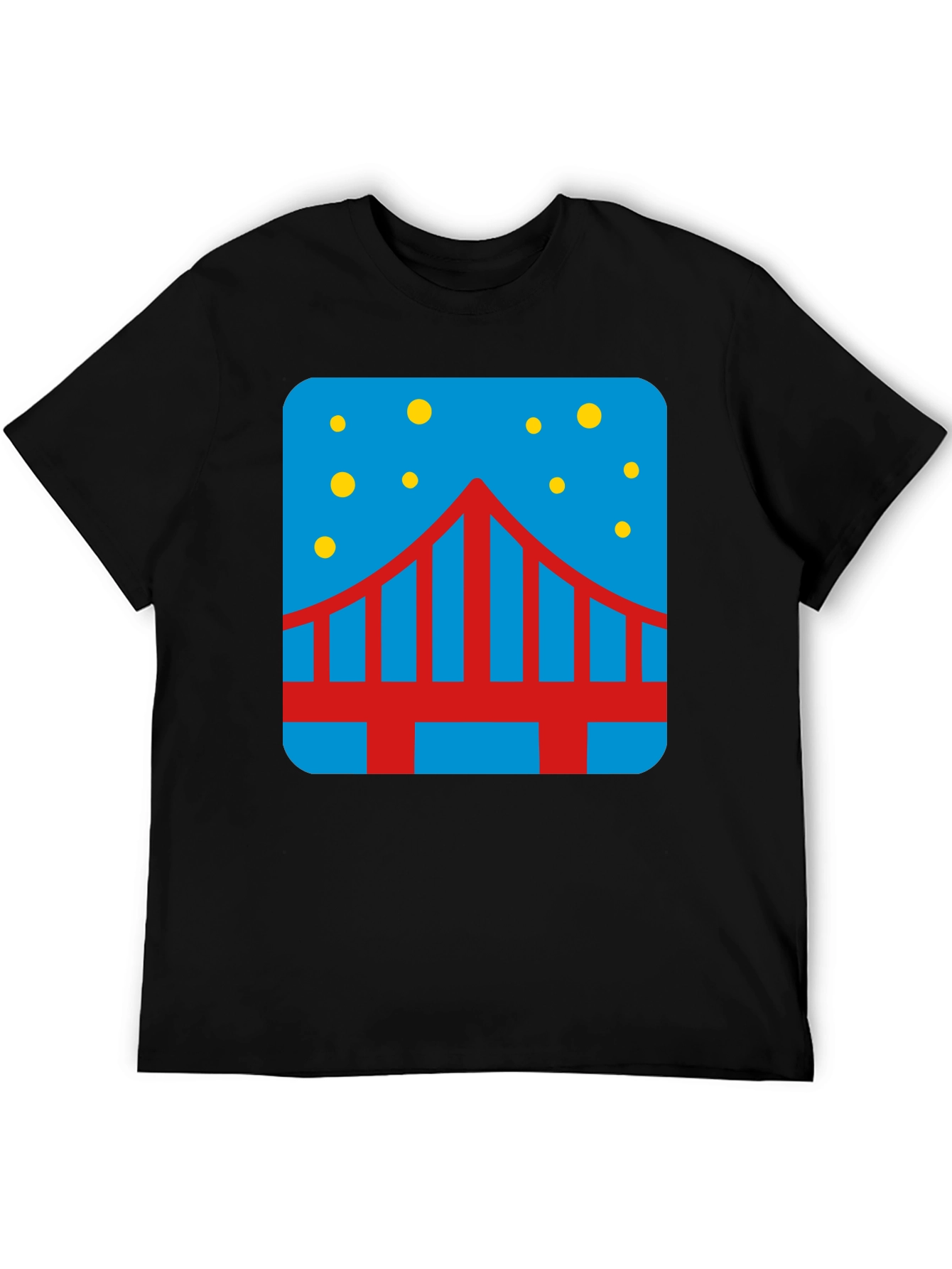 Bridge Starry Night Graphic Tee - Mens Black T-Shirt