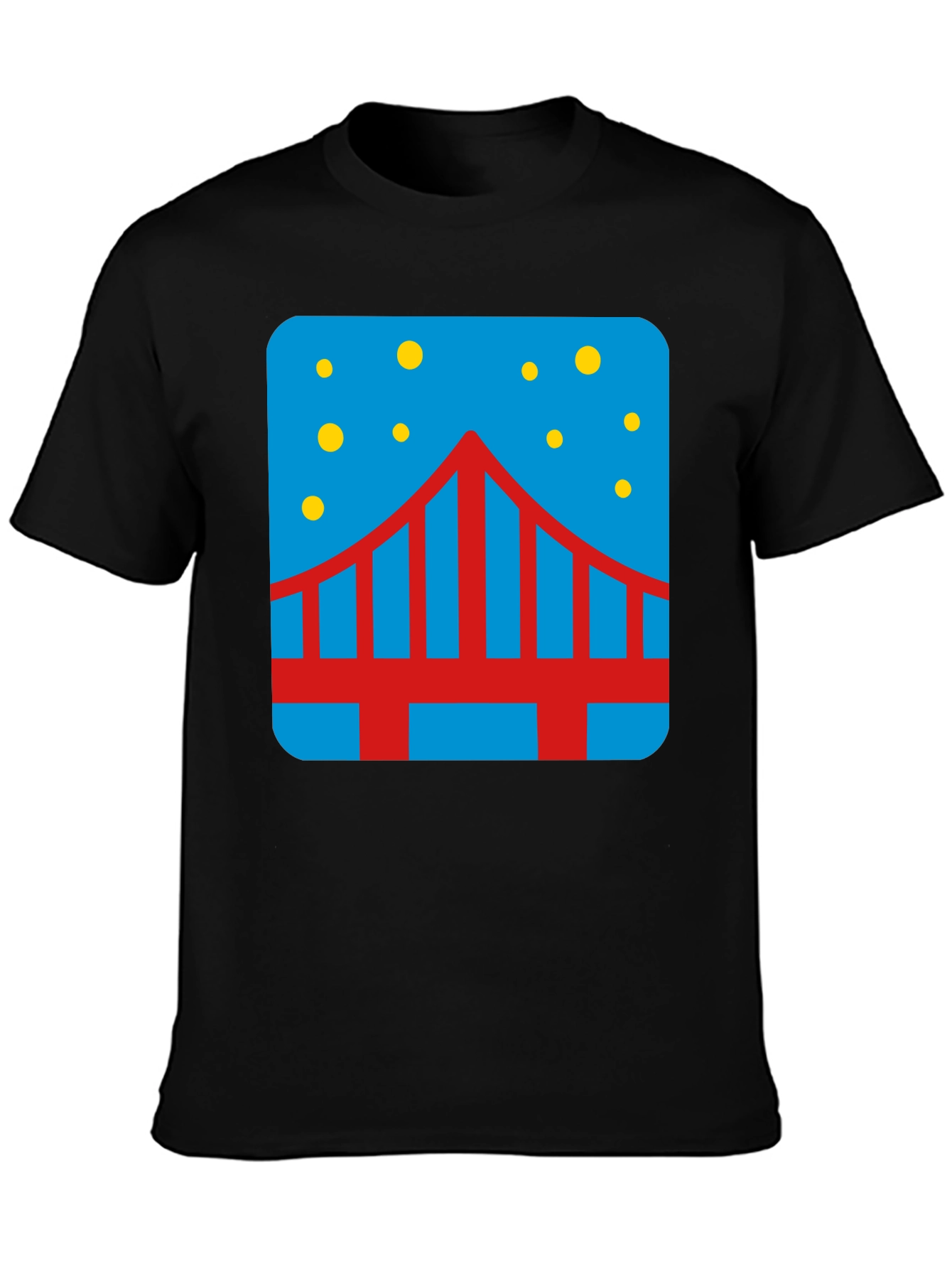 Bridge Starry Night Graphic Tee - Mens Black T-Shirt