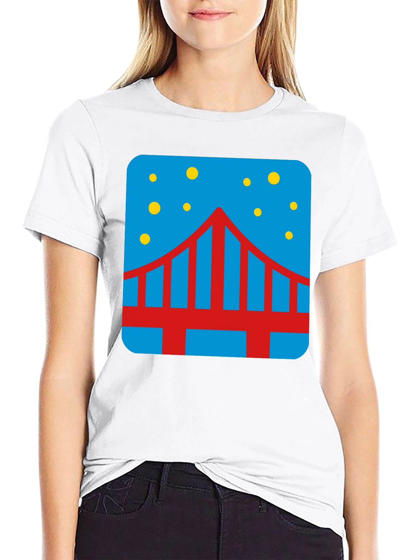 Bridge Starry Night Graphic Tee - Mens Black T-Shirt
