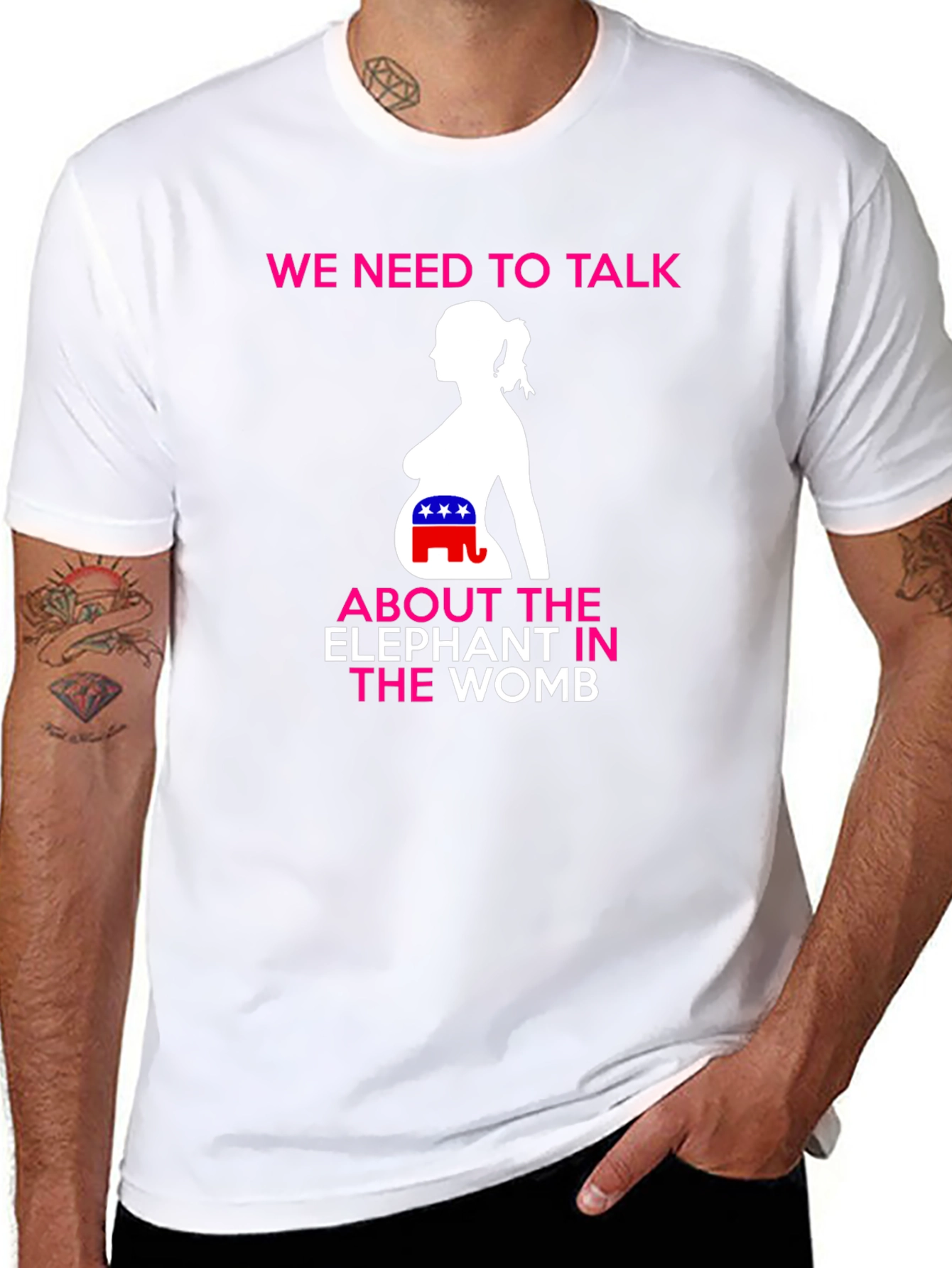 Political Humor T-Shirt: Elephant in the Womb