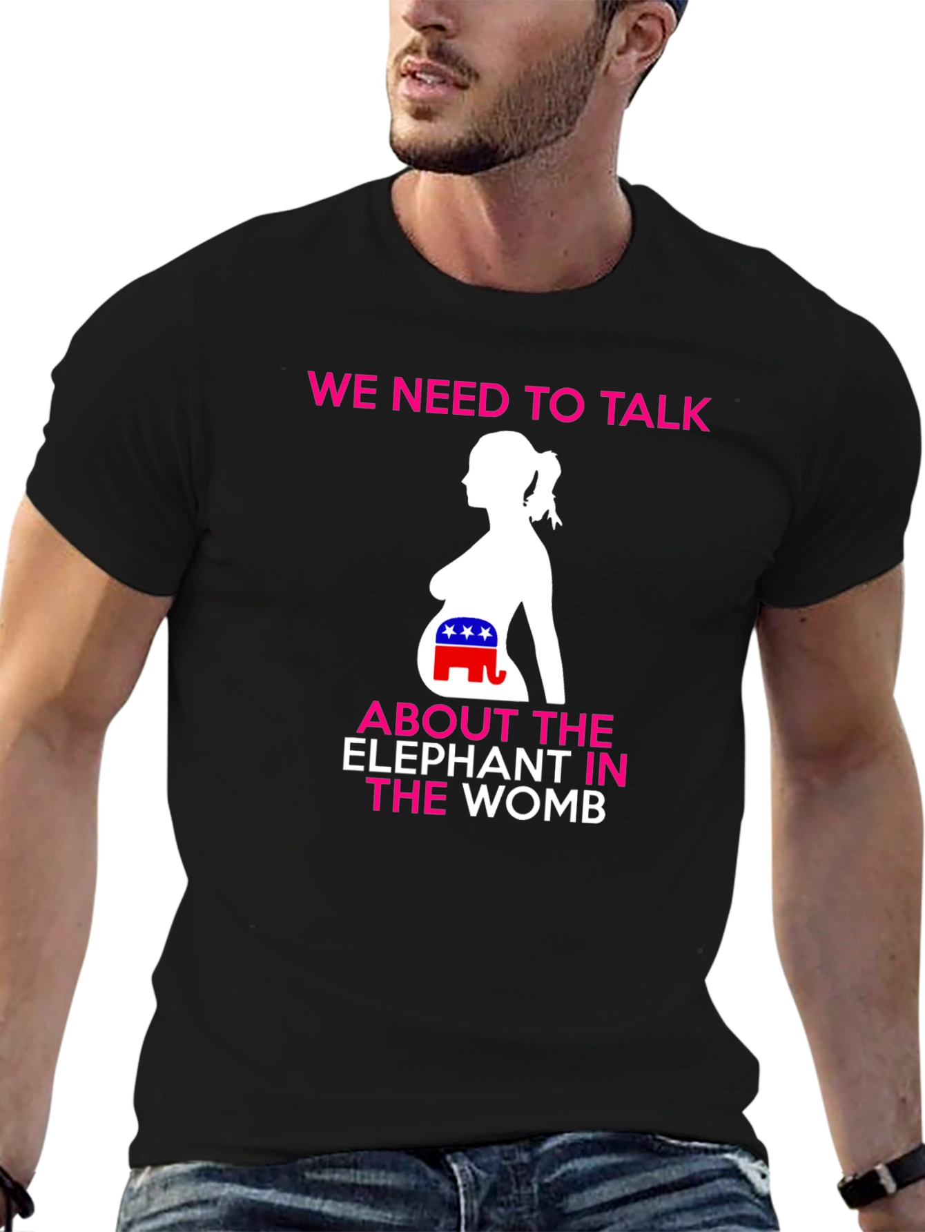 Political Humor T-Shirt: Elephant in the Womb
