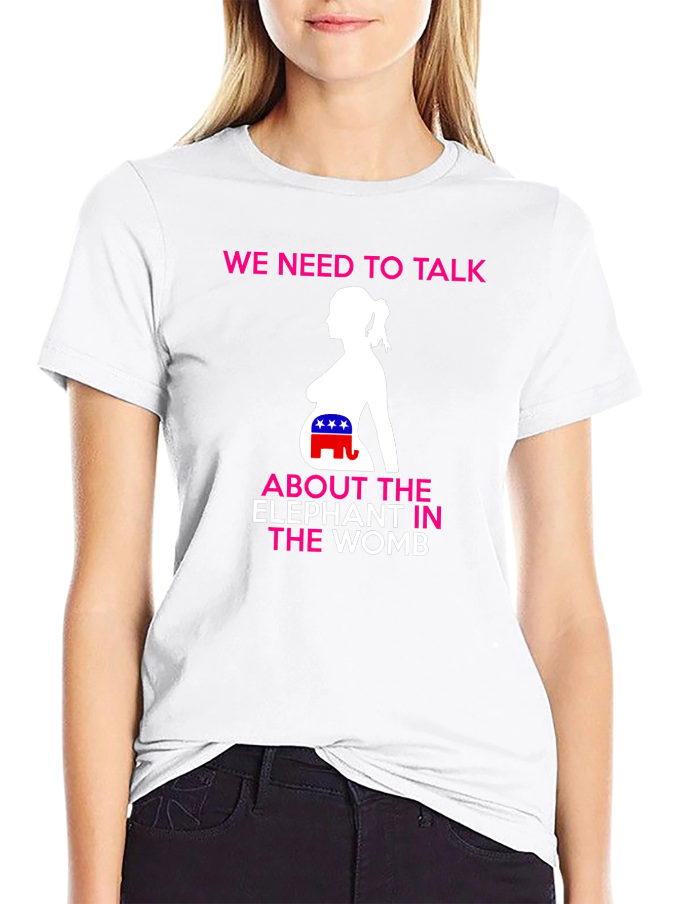 Political Humor T-Shirt: Elephant in the Womb