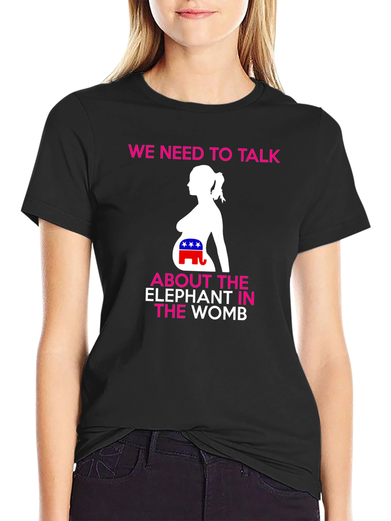 Political Humor T-Shirt: Elephant in the Womb
