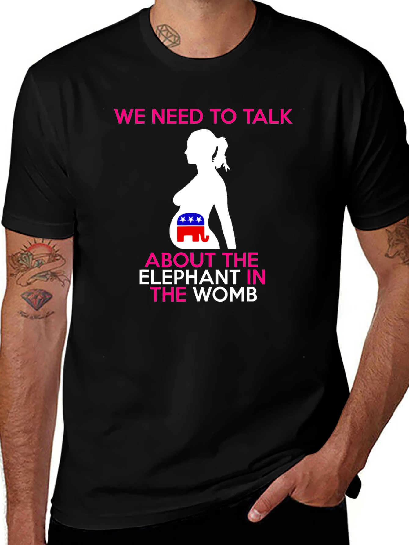Political Humor T-Shirt: Elephant in the Womb