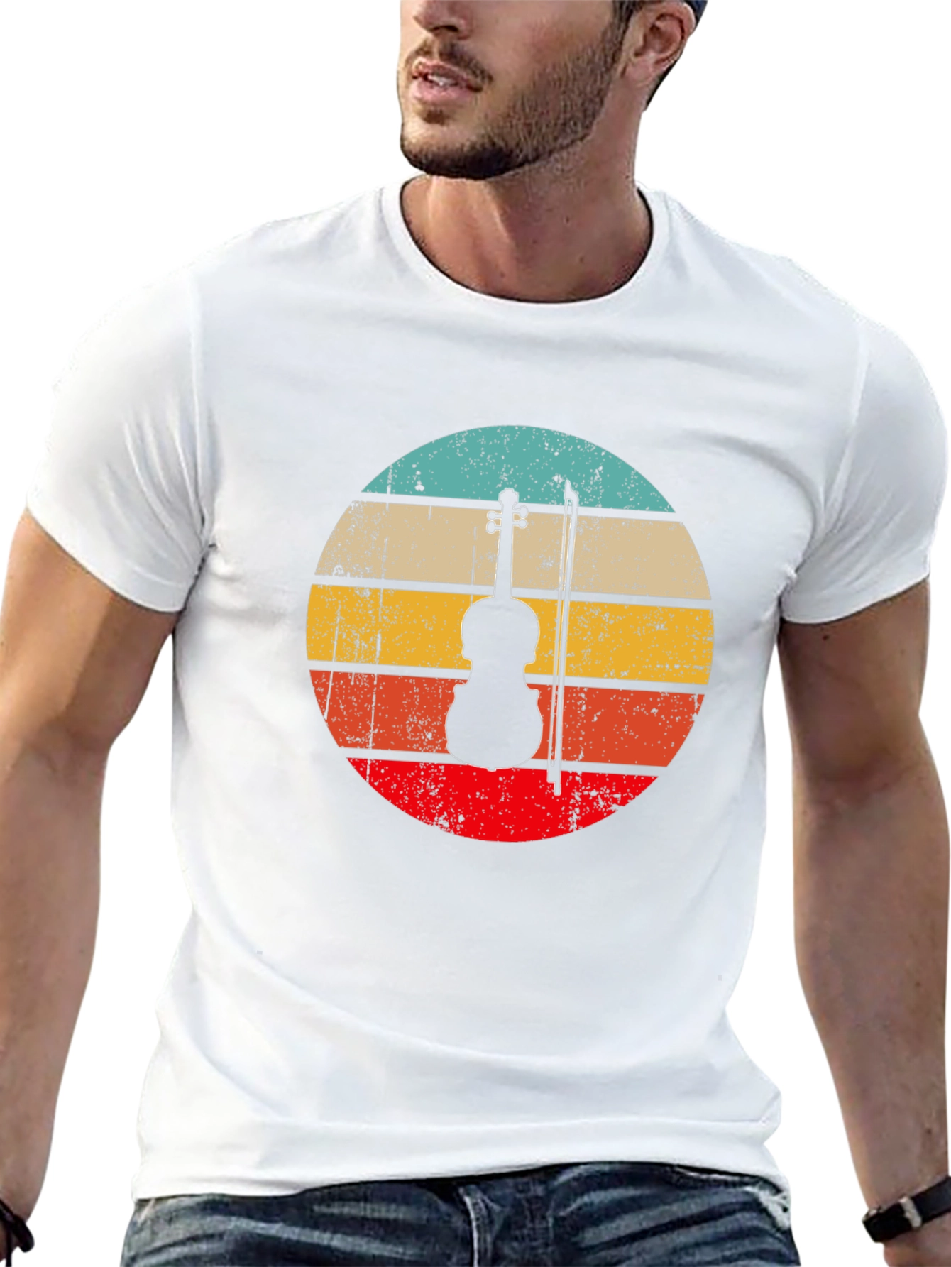 Retro Violin Silhouette T-Shirt