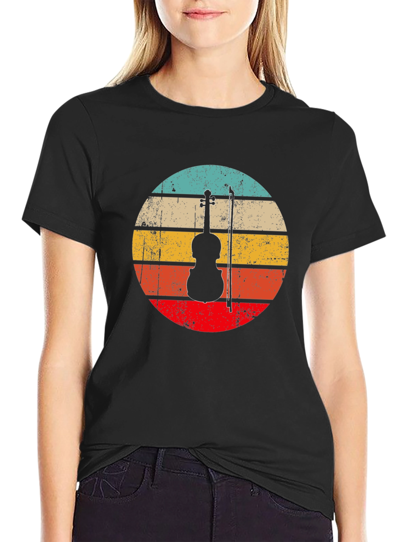 Retro Violin Silhouette T-Shirt