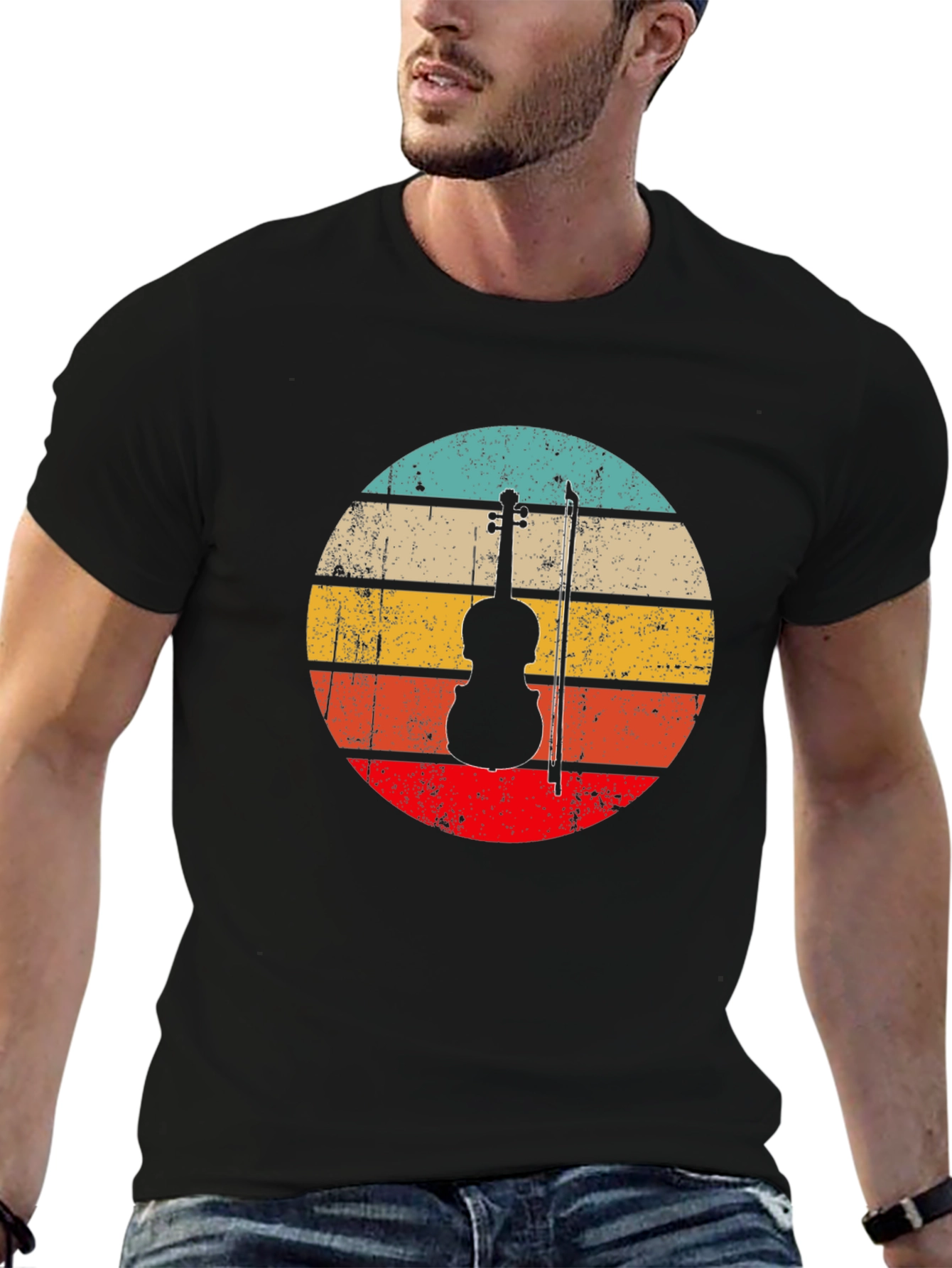 Retro Violin Silhouette T-Shirt