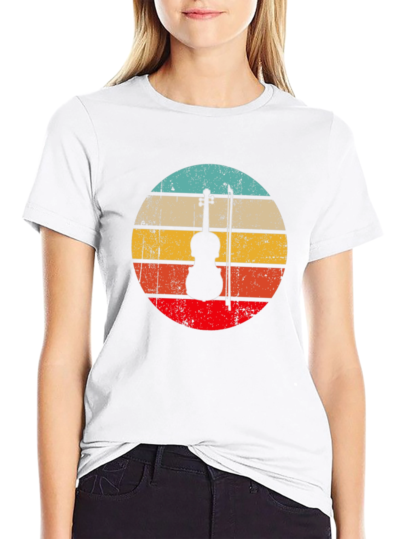 Retro Violin Silhouette T-Shirt