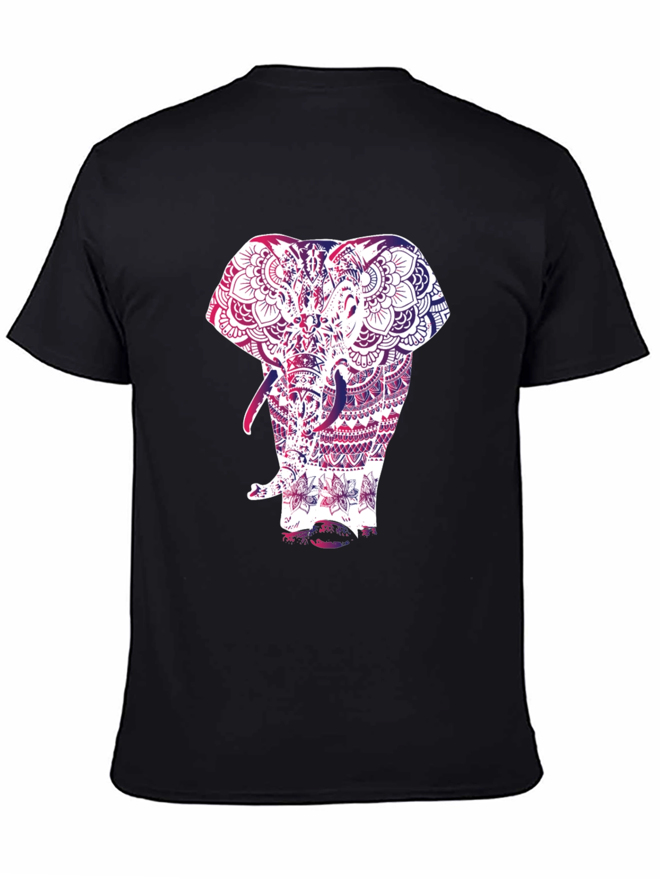 Elephant Mandala Graphic Black T-Shirt