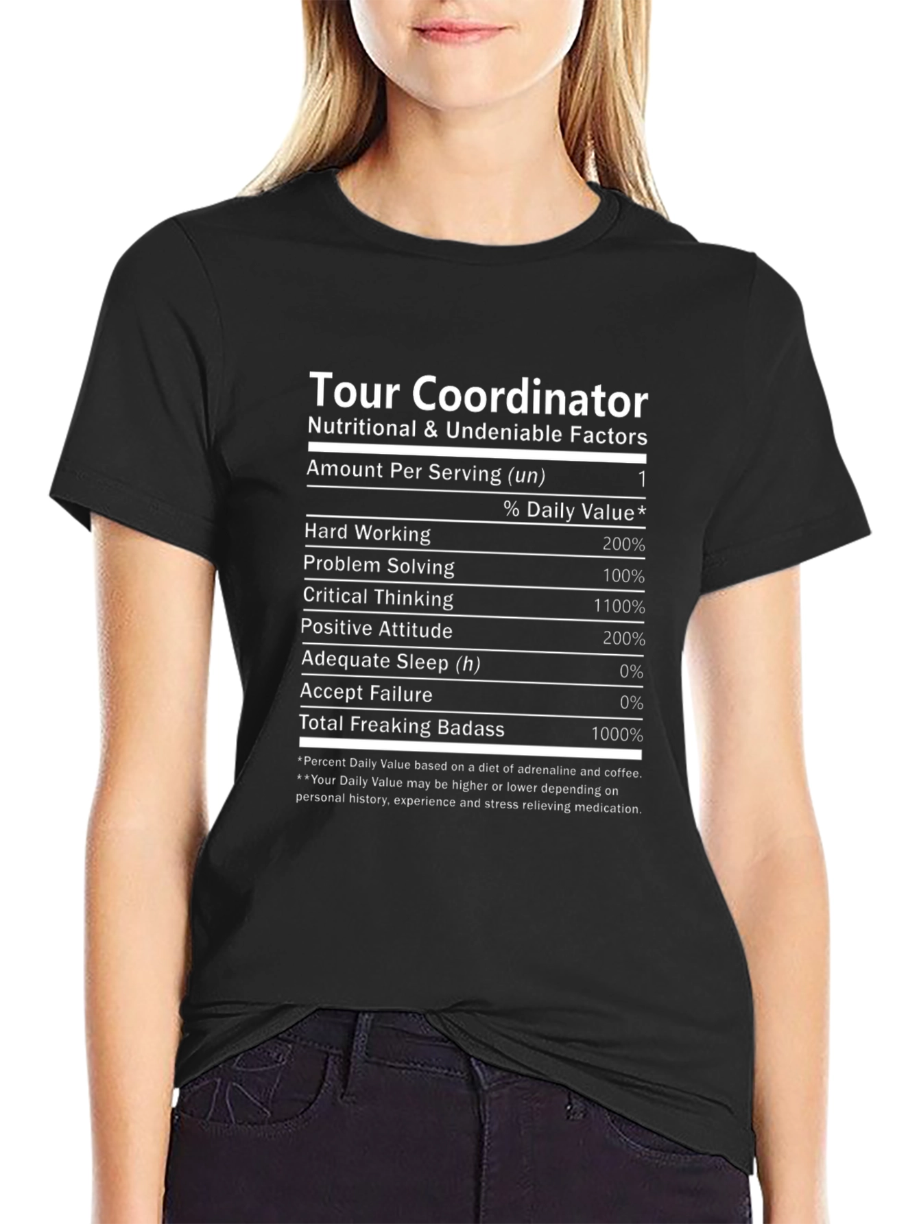 Tour Coordinator Nutritional Facts T-Shirt