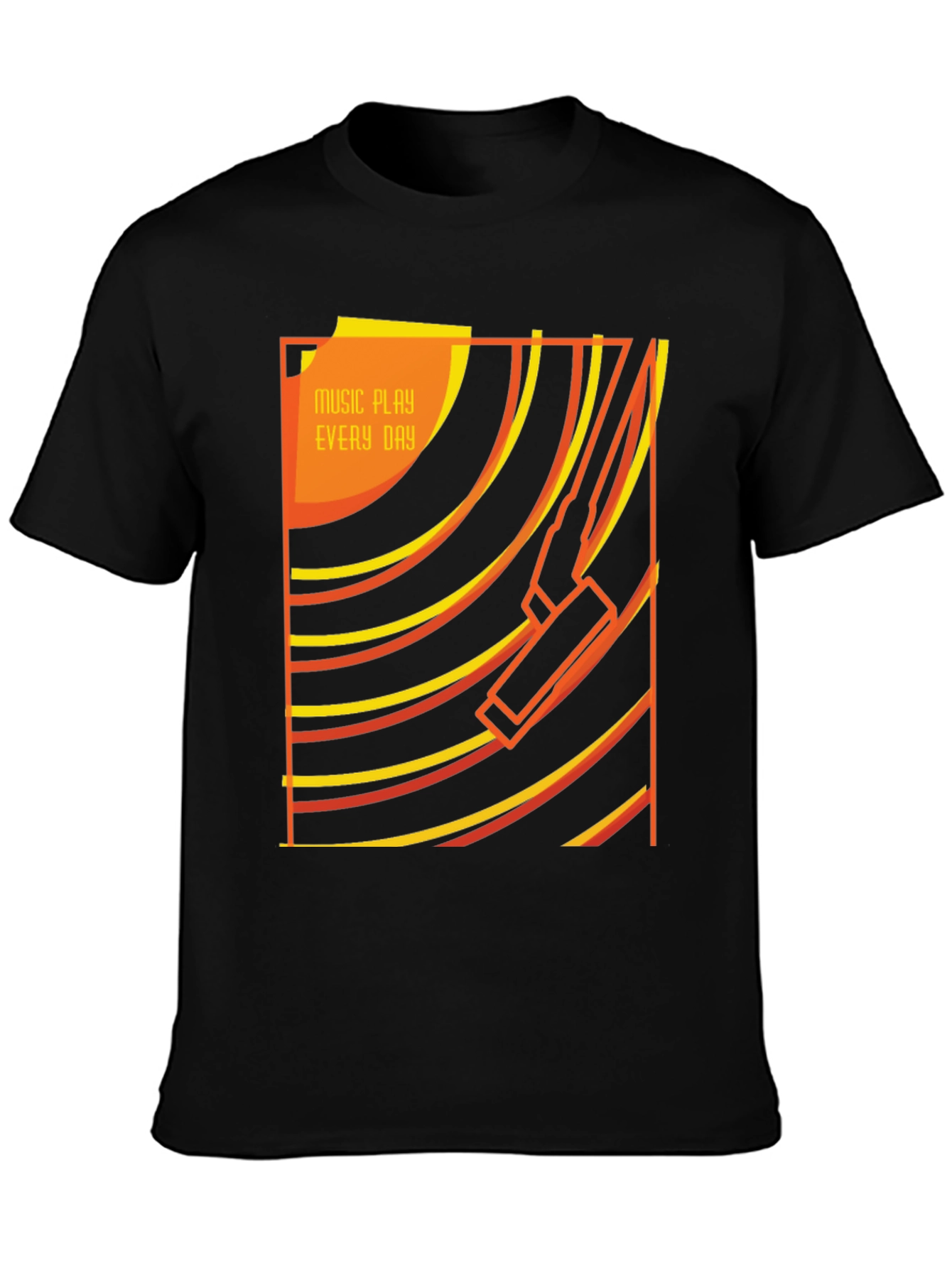 Retro Music Player Black T-Shirt
