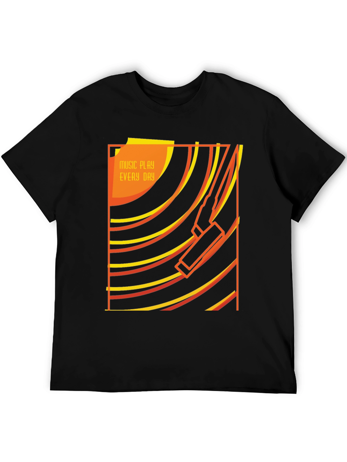 Retro Music Player Black T-Shirt