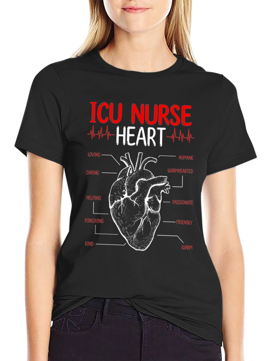 ICU Nurse Heart Anatomy T-Shirt