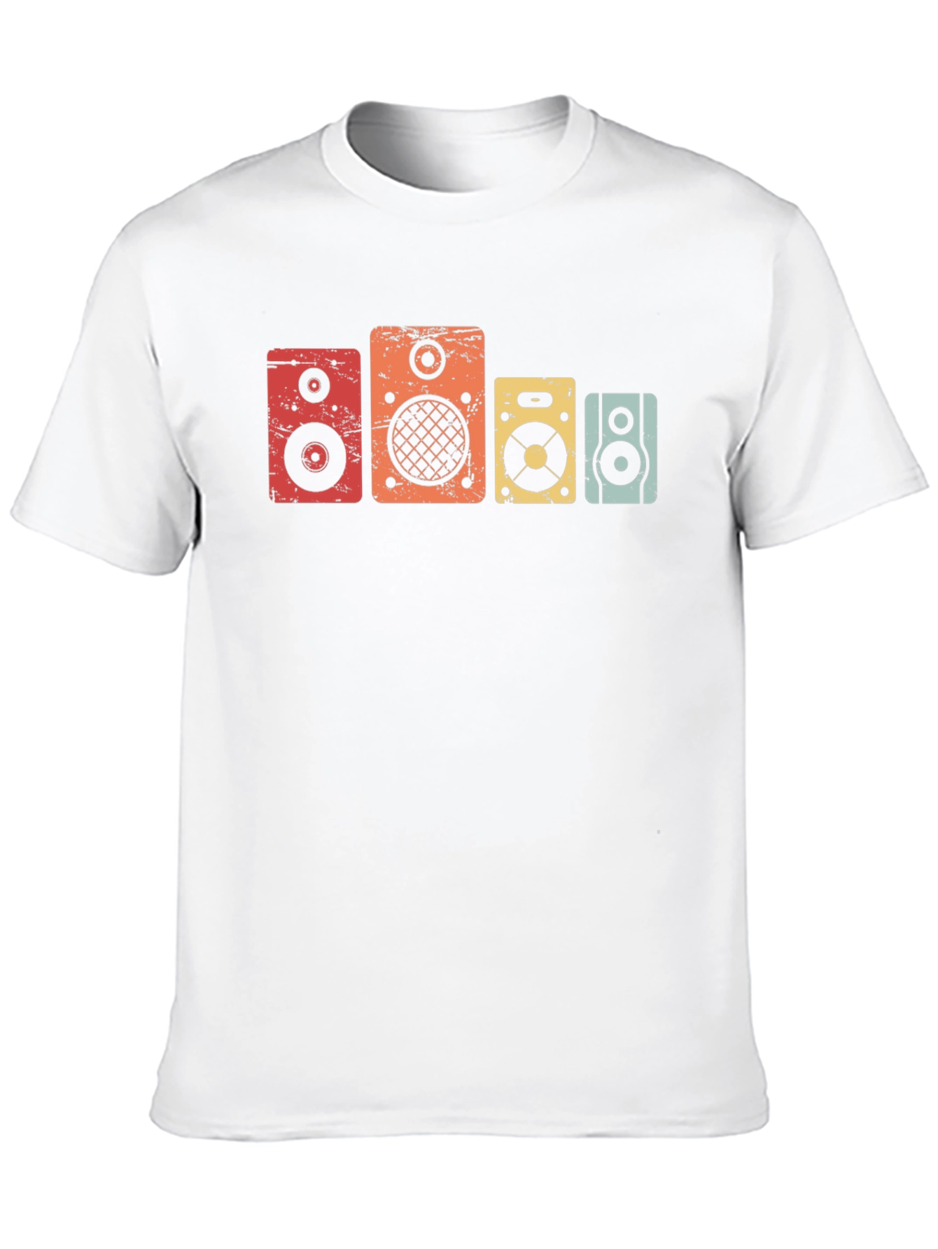 Retro Speaker Graphic Tee - Black Cotton T-Shirt