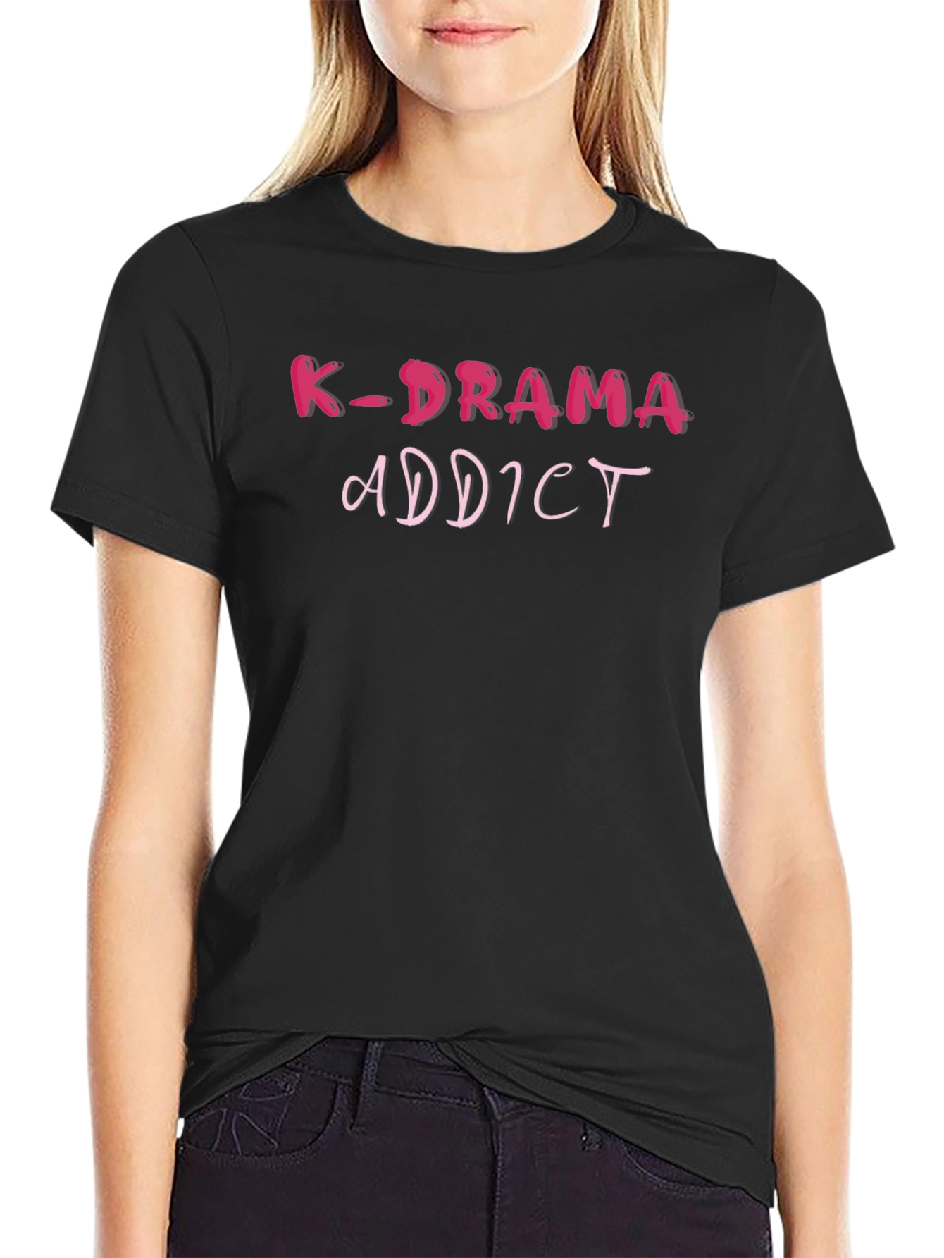K-Drama Addict Black T-Shirt