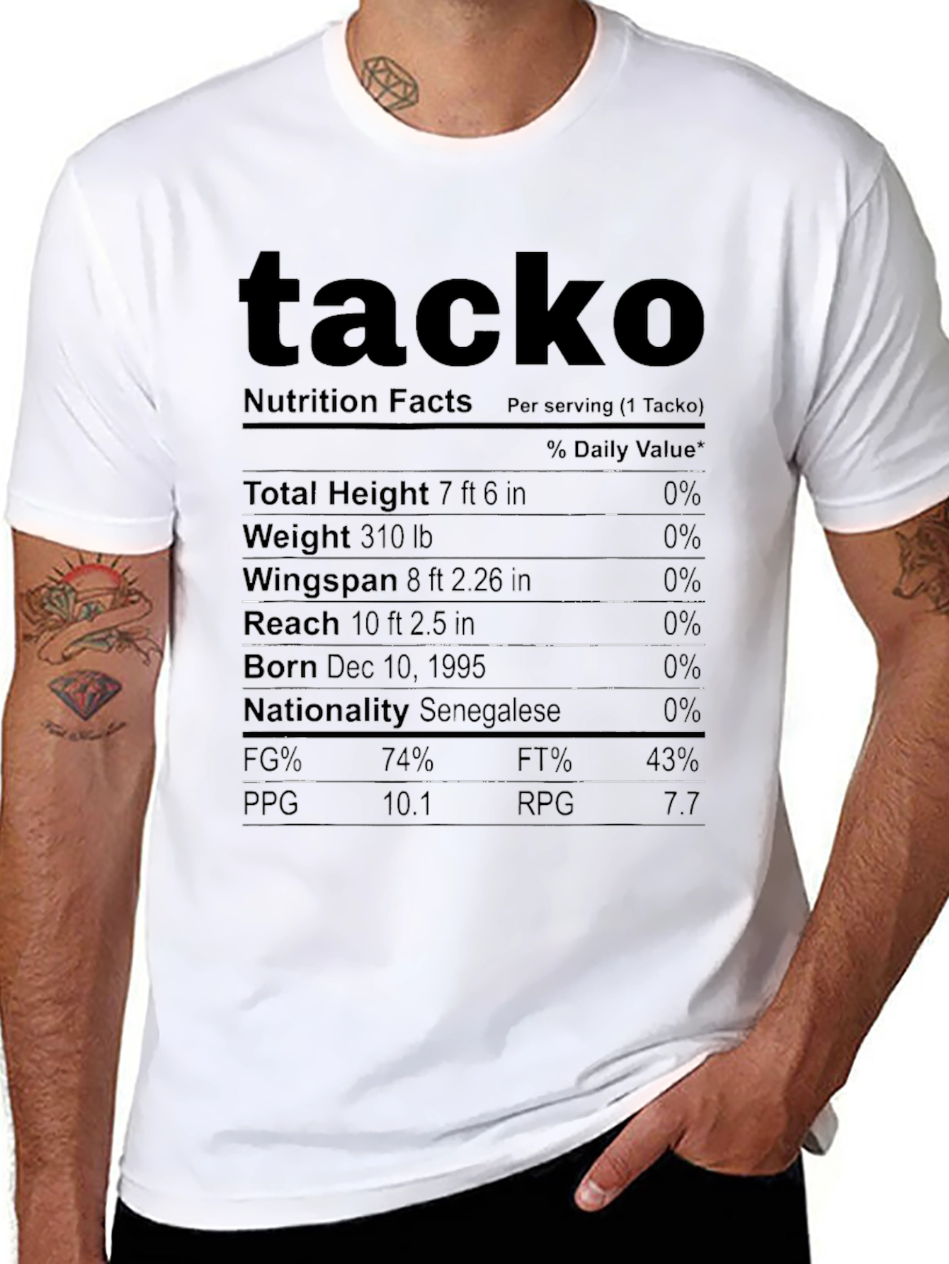 Tacko Fall Nutrition Facts T-Shirt
