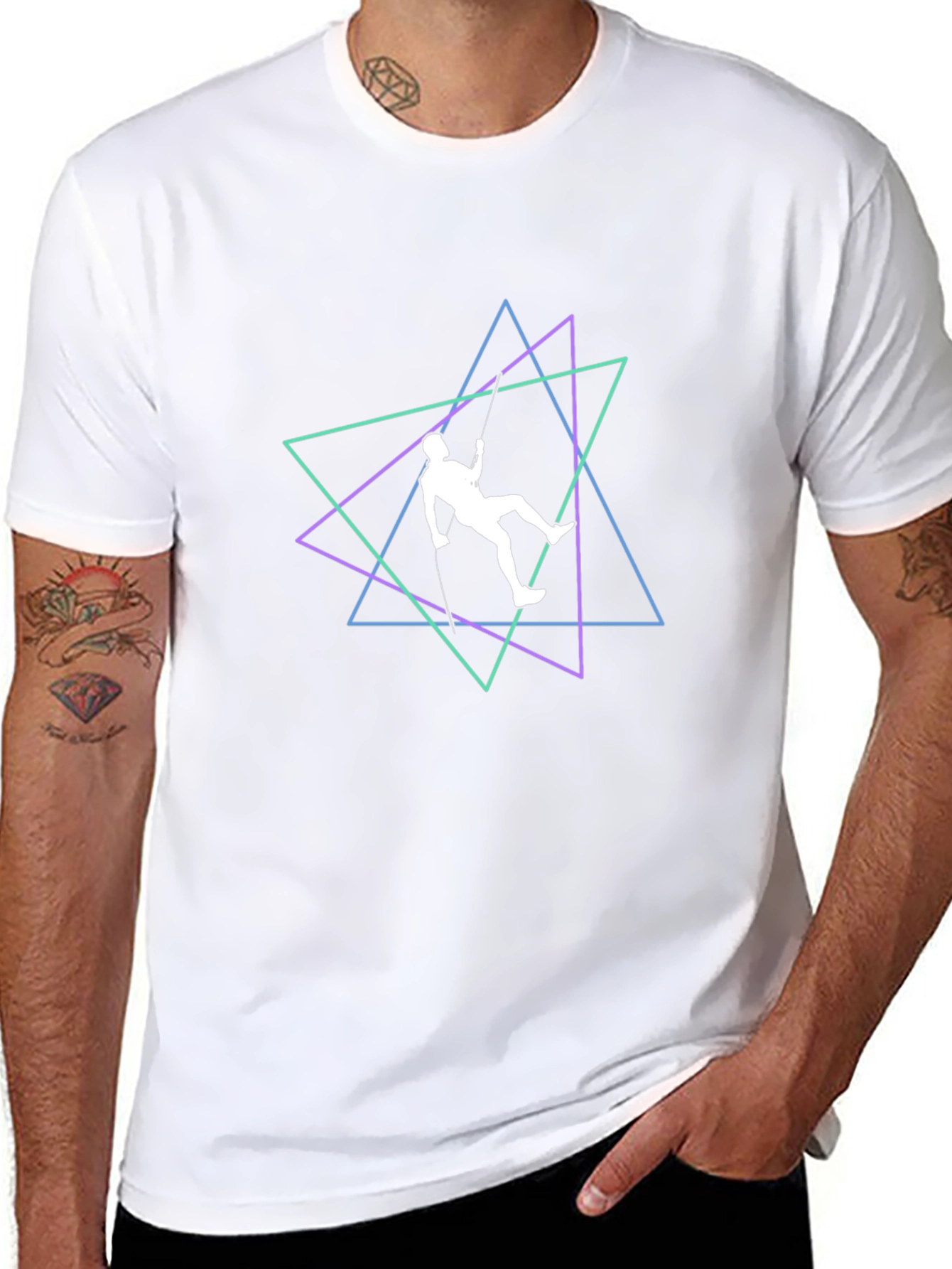 Climbing Triangle Graphic Tee - Black