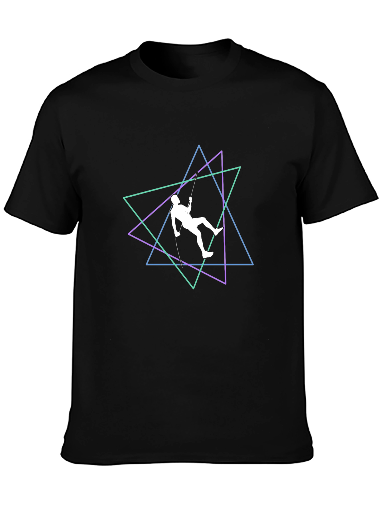 Climbing Triangle Graphic Tee - Black