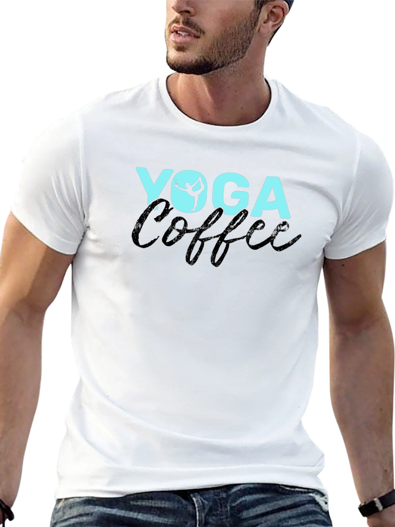 Yoga Coffee Graphic Tee - Unisex Black T-Shirt