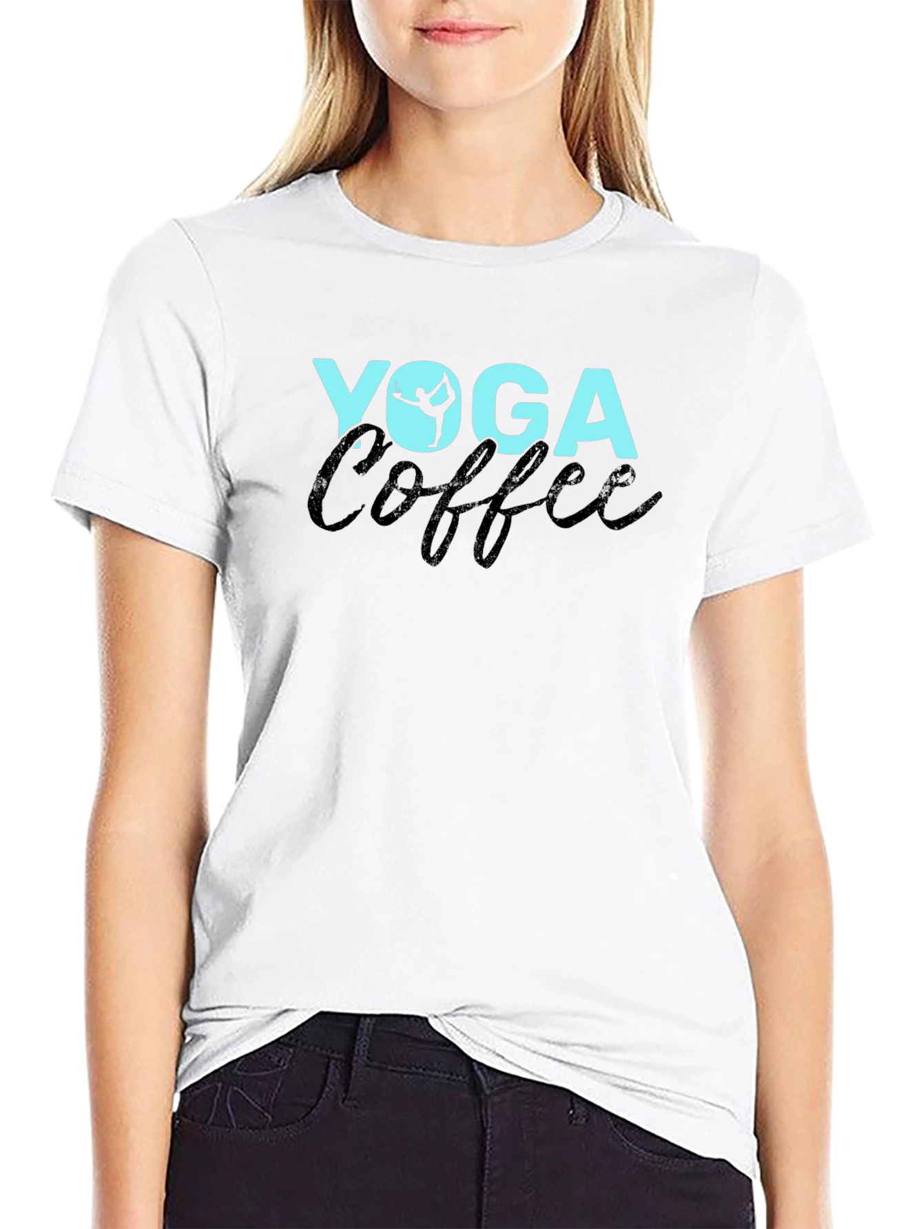 Yoga Coffee Graphic Tee - Unisex Black T-Shirt