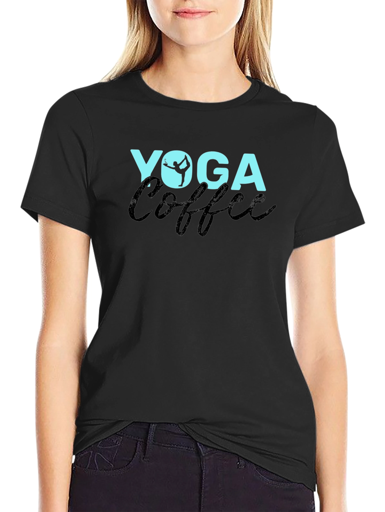 Yoga Coffee Graphic Tee - Unisex Black T-Shirt