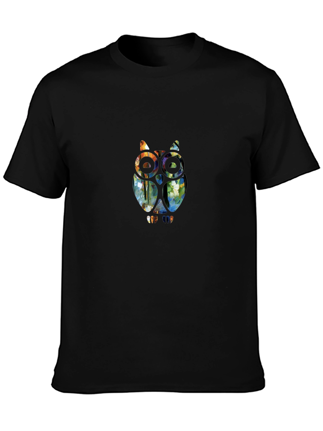 Geometric Owl Graphic Print T-Shirt