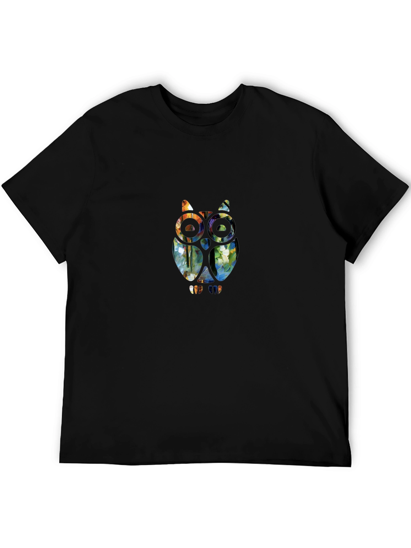 Geometric Owl Graphic Print T-Shirt