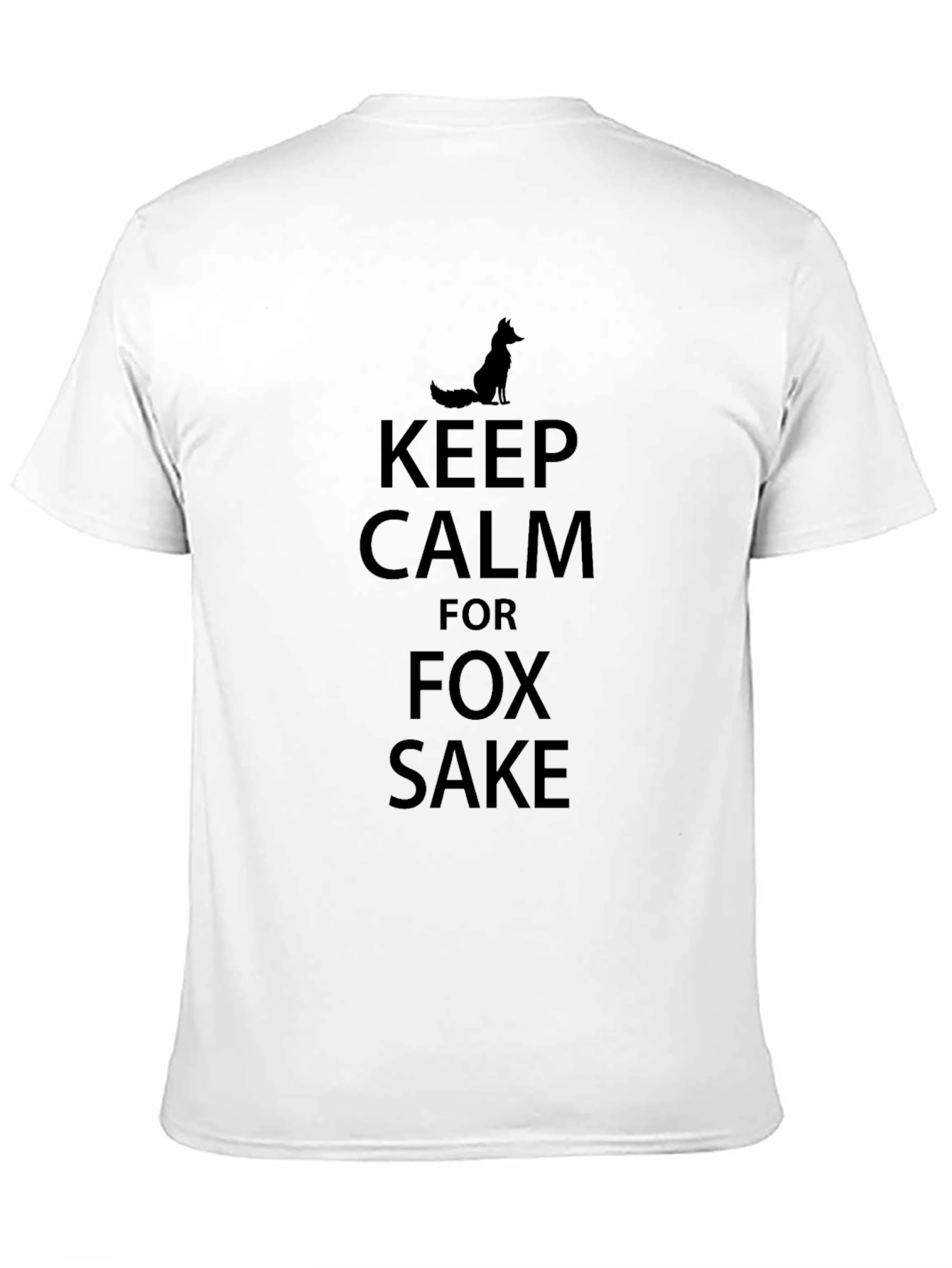Keep Calm Fox Sake Black Graphic T-Shirt