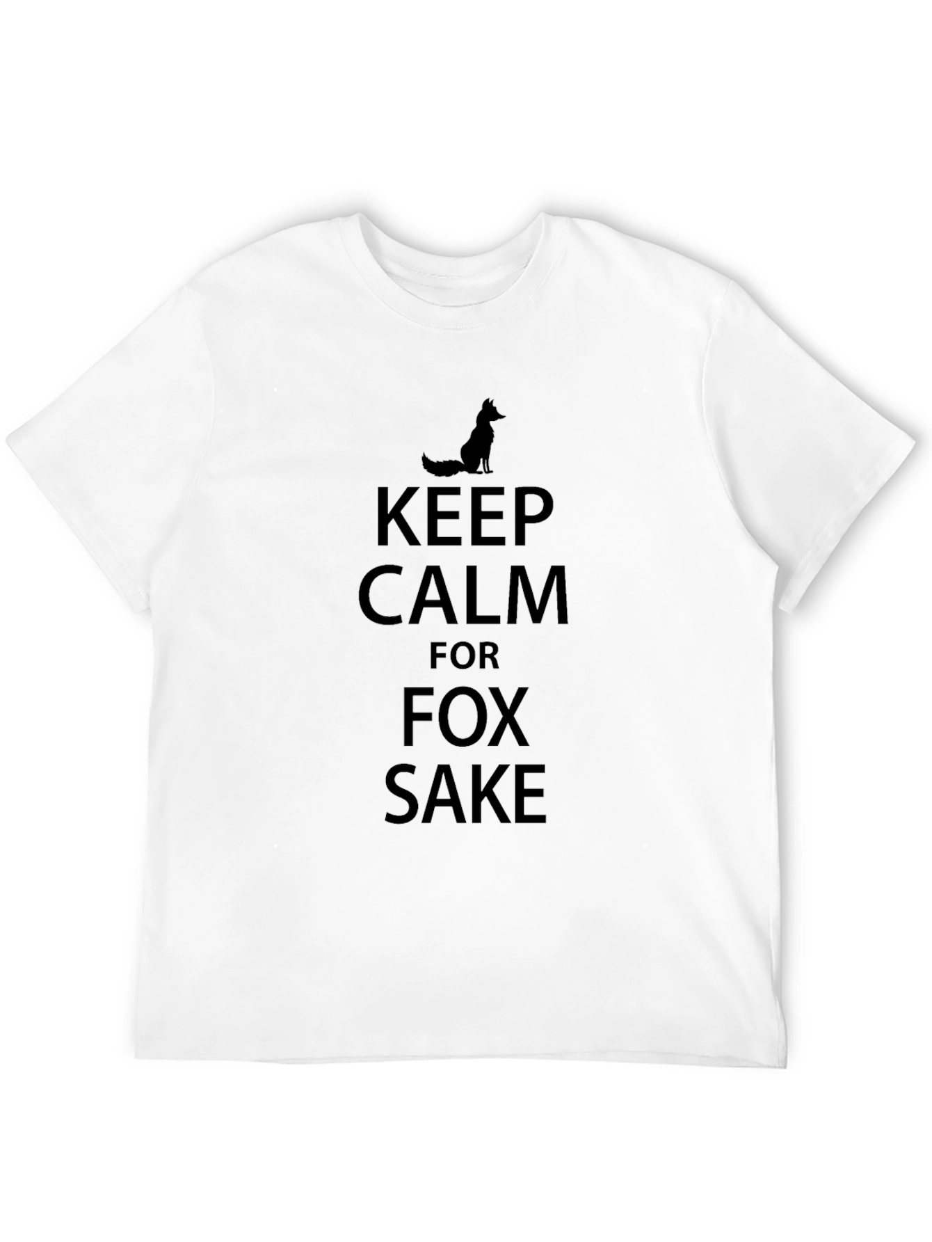 Keep Calm Fox Sake Black Graphic T-Shirt